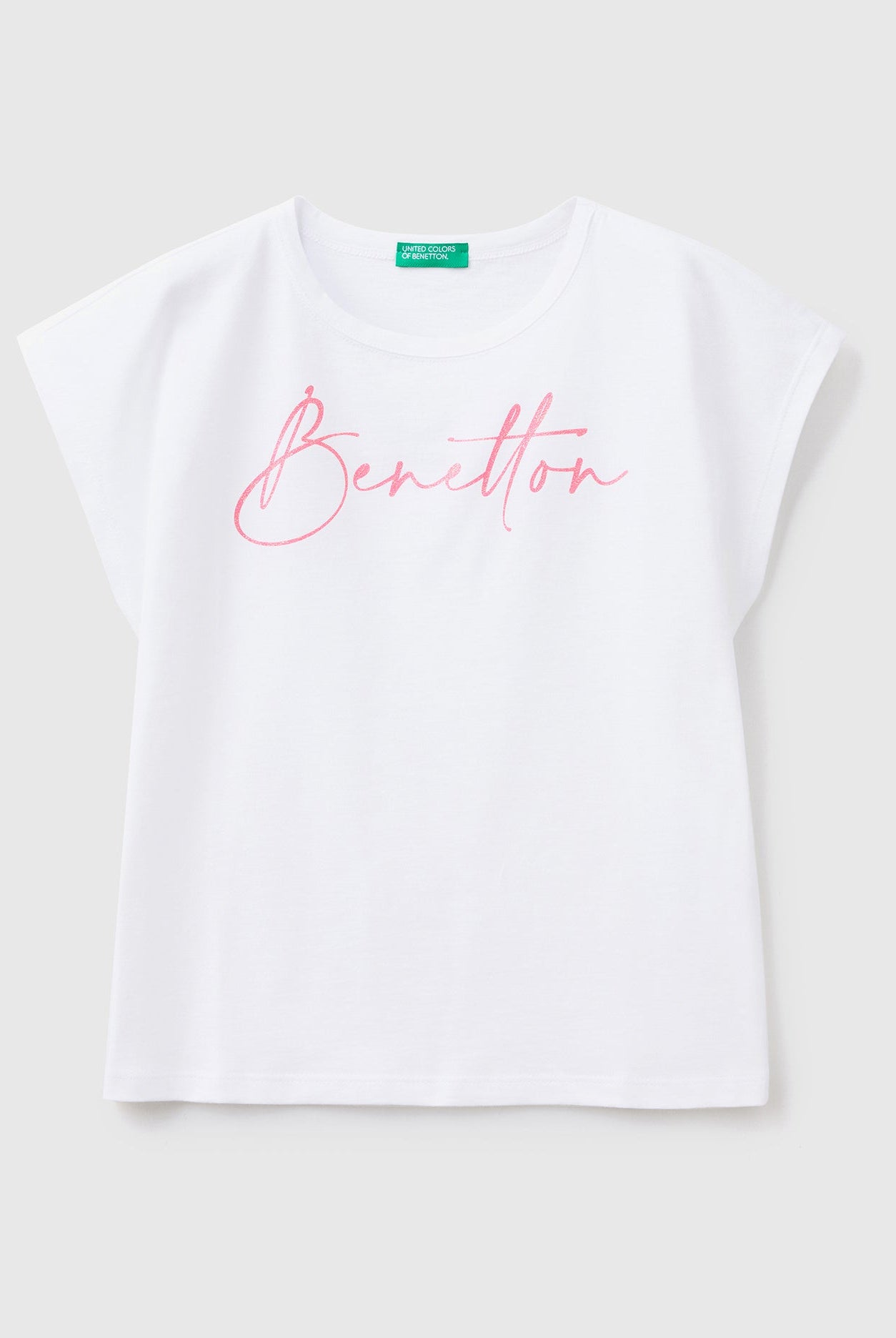 يونايتد كولورز اوف بينيتون تيشيرت بشعار مطبوع بالجليتر أطفالي