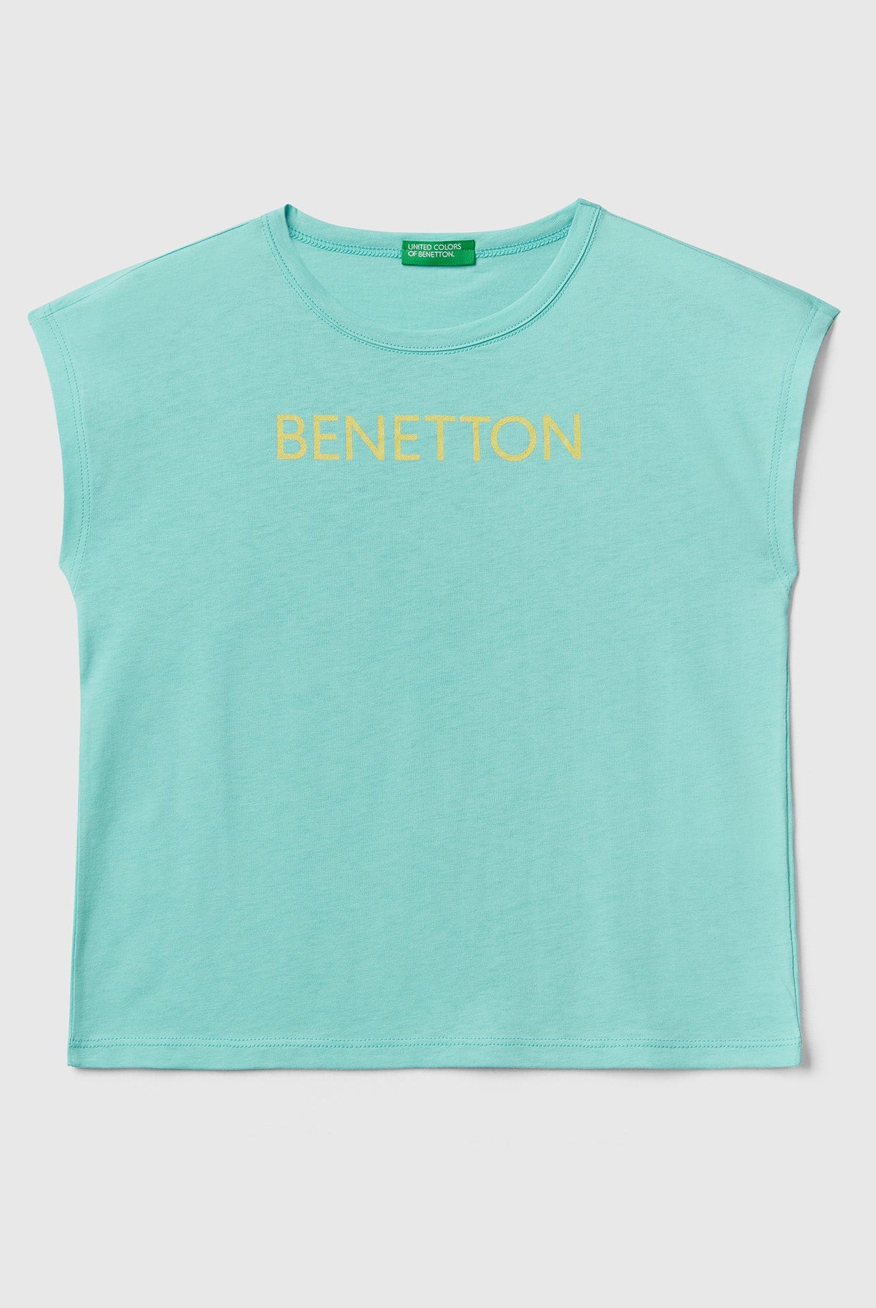 يونايتد كولورز اوف بينيتون تيشيرت بشعار مطبوع بالجليتر أطفالي