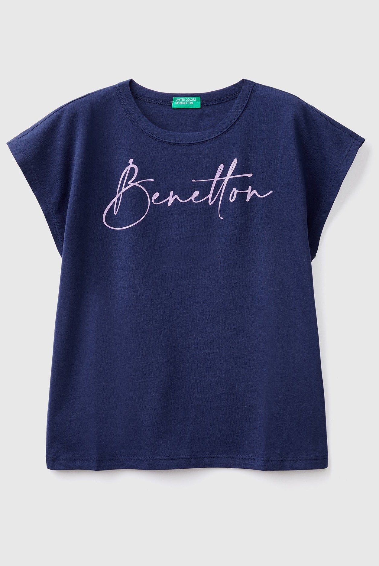 يونايتد كولورز اوف بينيتون تيشيرت بشعار مطبوع بالجليتر أطفالي
