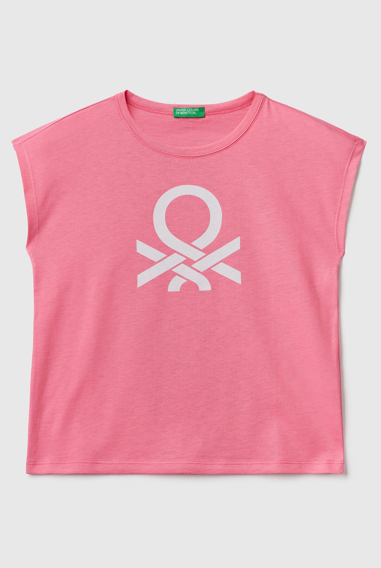 يونايتد كولورز اوف بينيتون تيشيرت بشعار مطبوع بالجليتر أطفالي