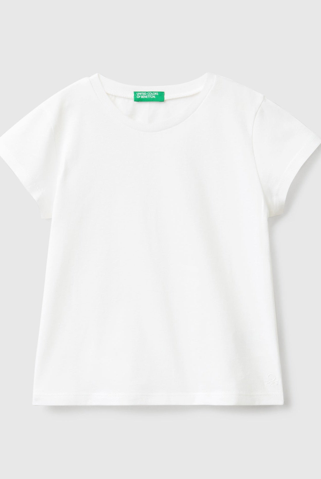 يونايتد كولورز اوف بينيتون تيشيرت قطن عضوي 100% سادة نص كم بناتي