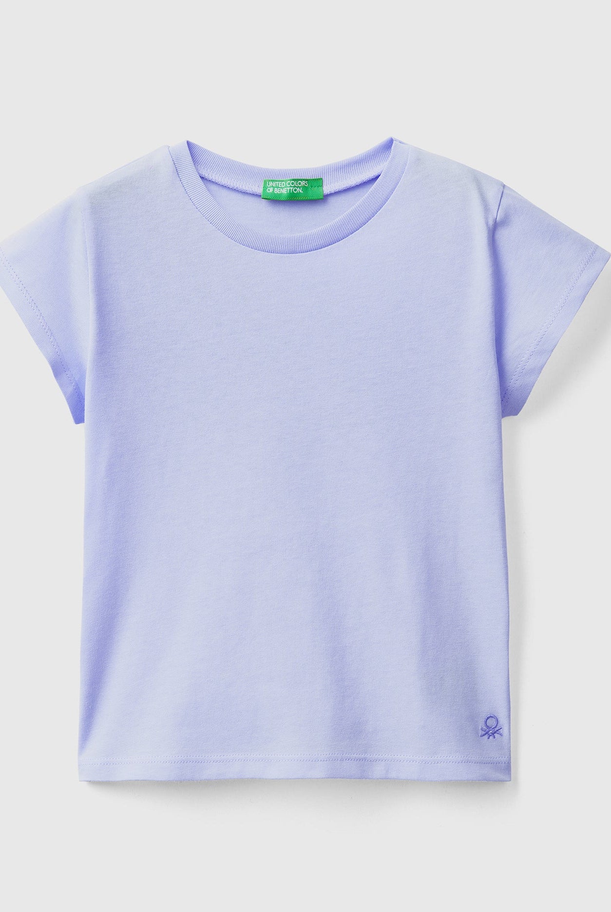 يونايتد كولورز اوف بينيتون تيشيرت قطن عضوي 100% سادة نص كم بناتي