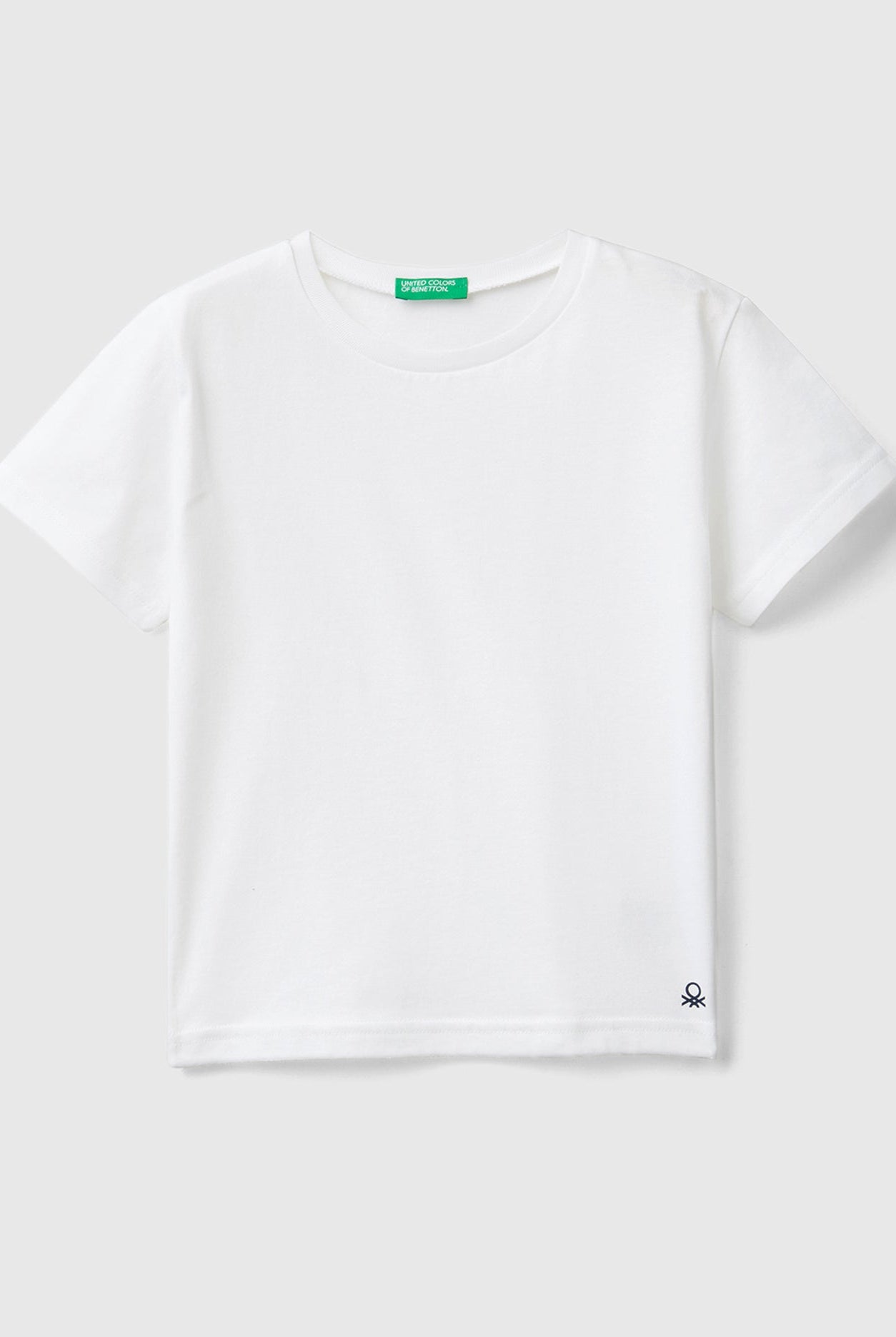 يونايتد كولورز اوف بينيتون تي شيرت من القطن العضوي سادة نص كم أطفالي
