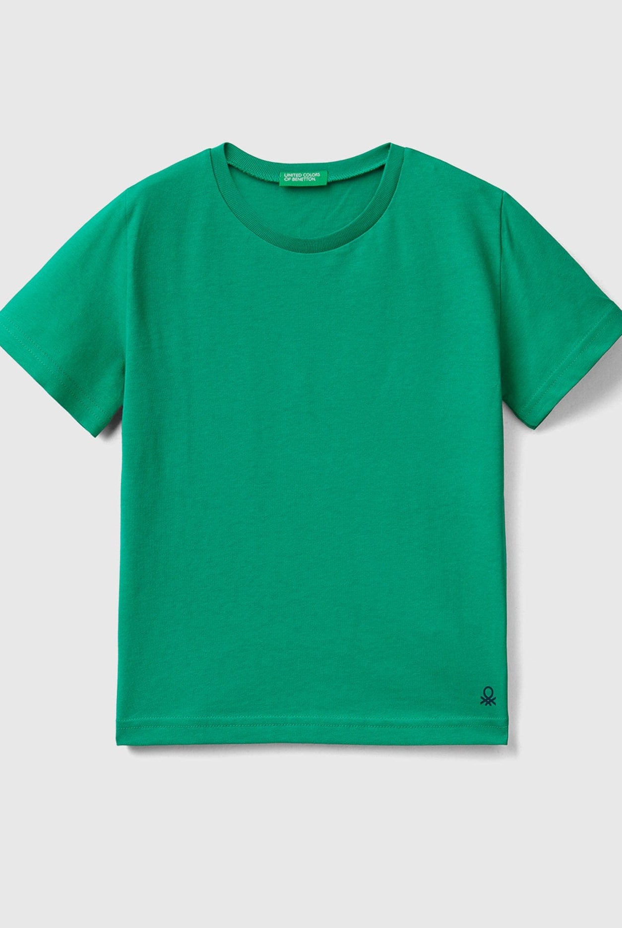 يونايتد كولورز اوف بينيتون تي شيرت من القطن العضوي سادة نص كم أطفالي
