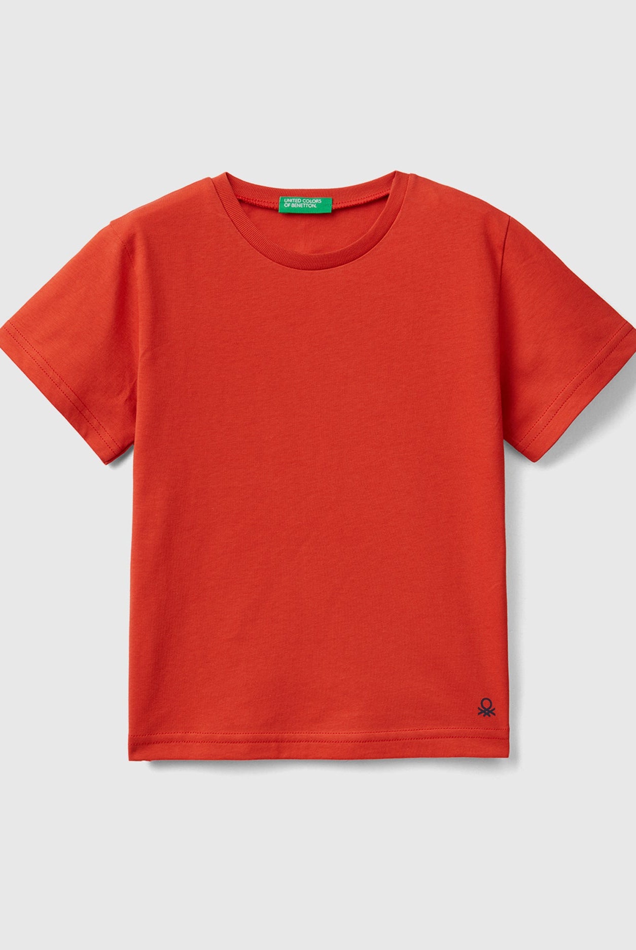 يونايتد كولورز اوف بينيتون تي شيرت من القطن العضوي سادة نص كم أطفالي