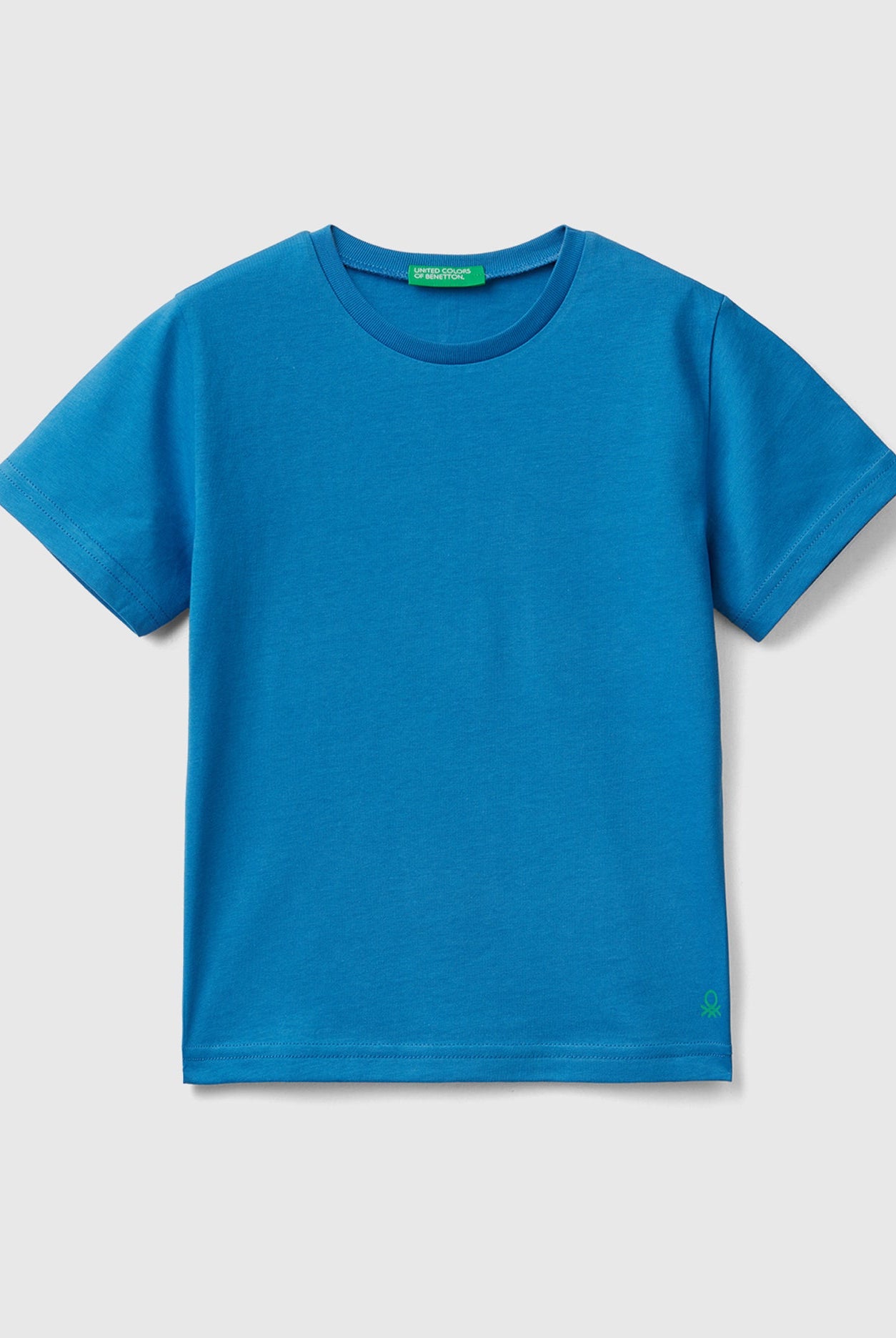 يونايتد كولورز اوف بينيتون تي شيرت من القطن العضوي سادة نص كم أطفالي