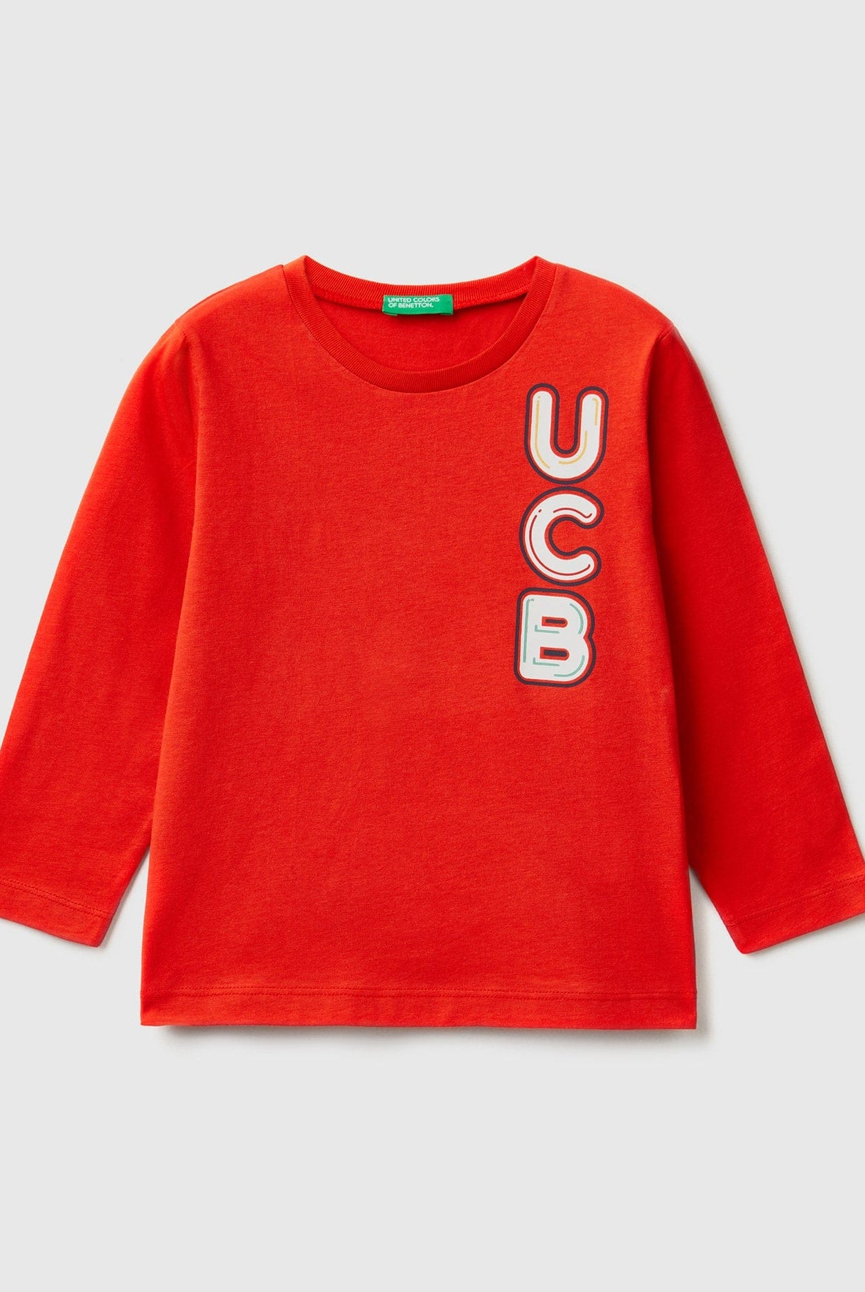يونايتد كولورز اوف بينيتون تيشيرت اطفالي قطن عضوي بأكمام طويلة