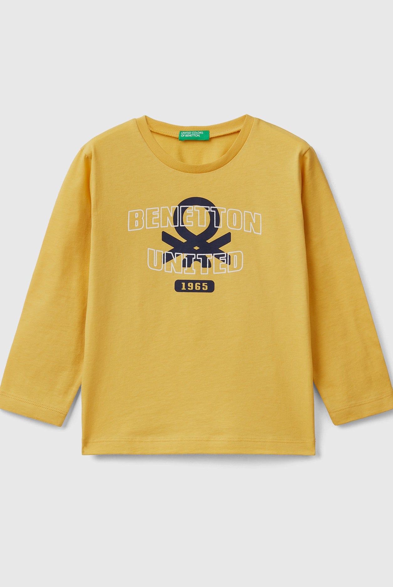 يونايتد كولورز اوف بينيتون تيشيرت اطفالي قطن عضوي بأكمام طويلة