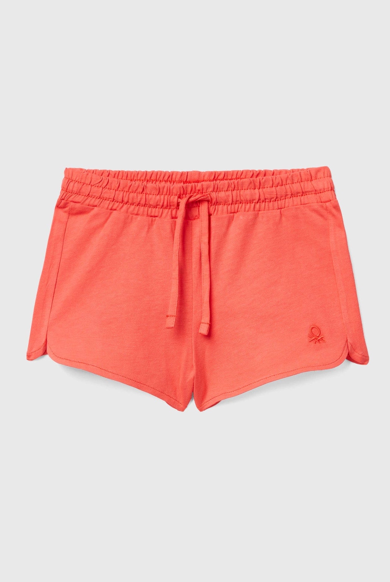 يونايتد كولورز اوف بينيتون شورت بناتي من القطن العضوي برباط عالخصر