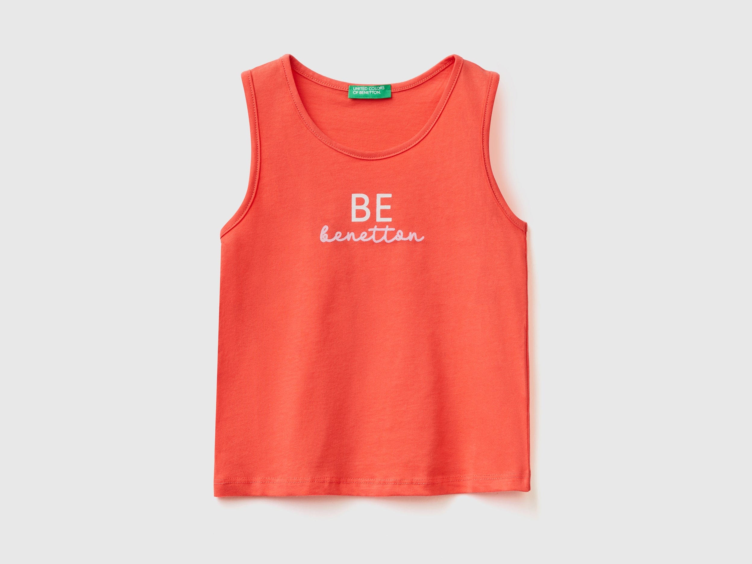 يونايتد كولورز اوف بينيتون قميص قطن عضوي بدون أكمام بناتي