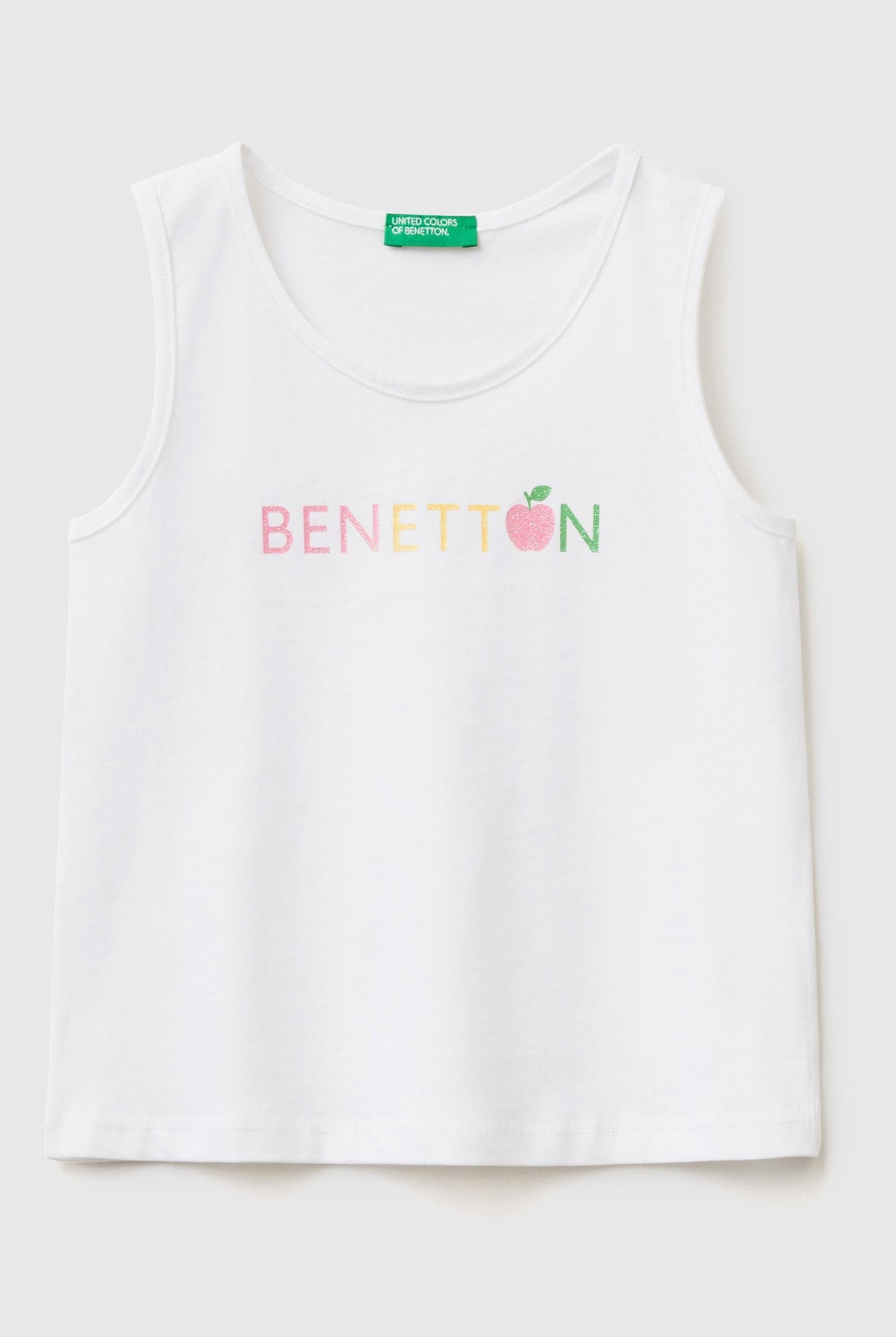 يونايتد كولورز اوف بينيتون قميص قطن عضوي بدون أكمام بناتي