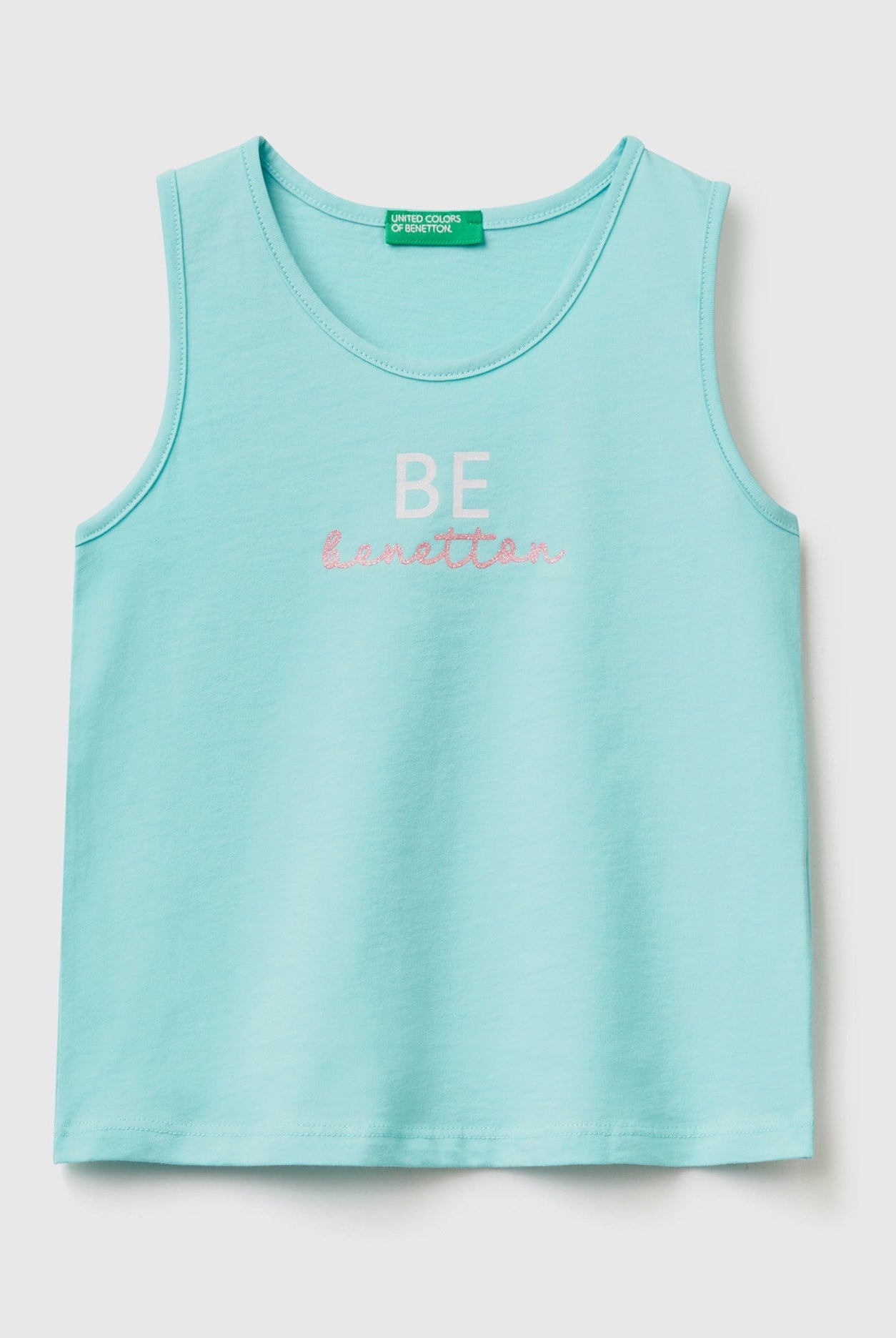 يونايتد كولورز اوف بينيتون قميص قطن عضوي بدون أكمام بناتي