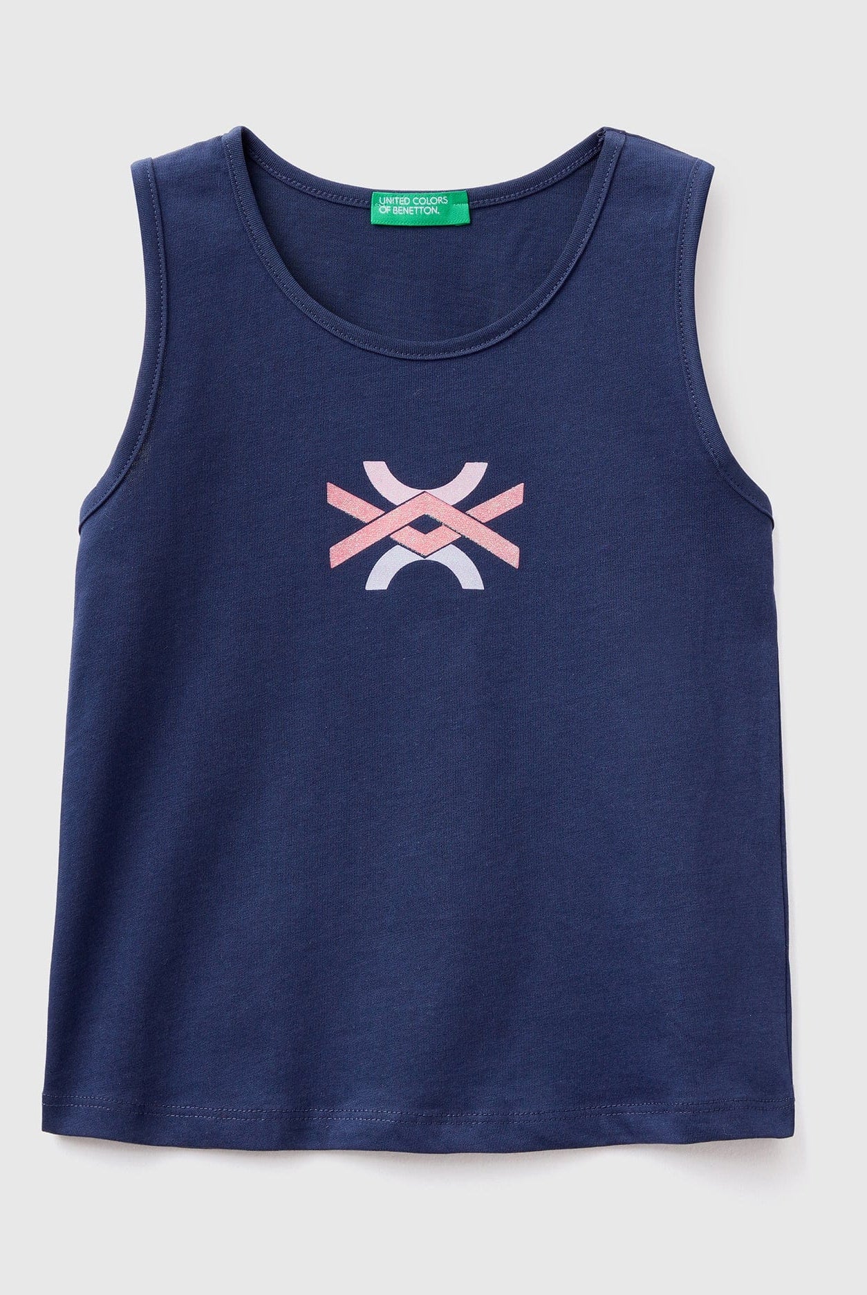 يونايتد كولورز اوف بينيتون قميص قطن عضوي بدون أكمام بناتي