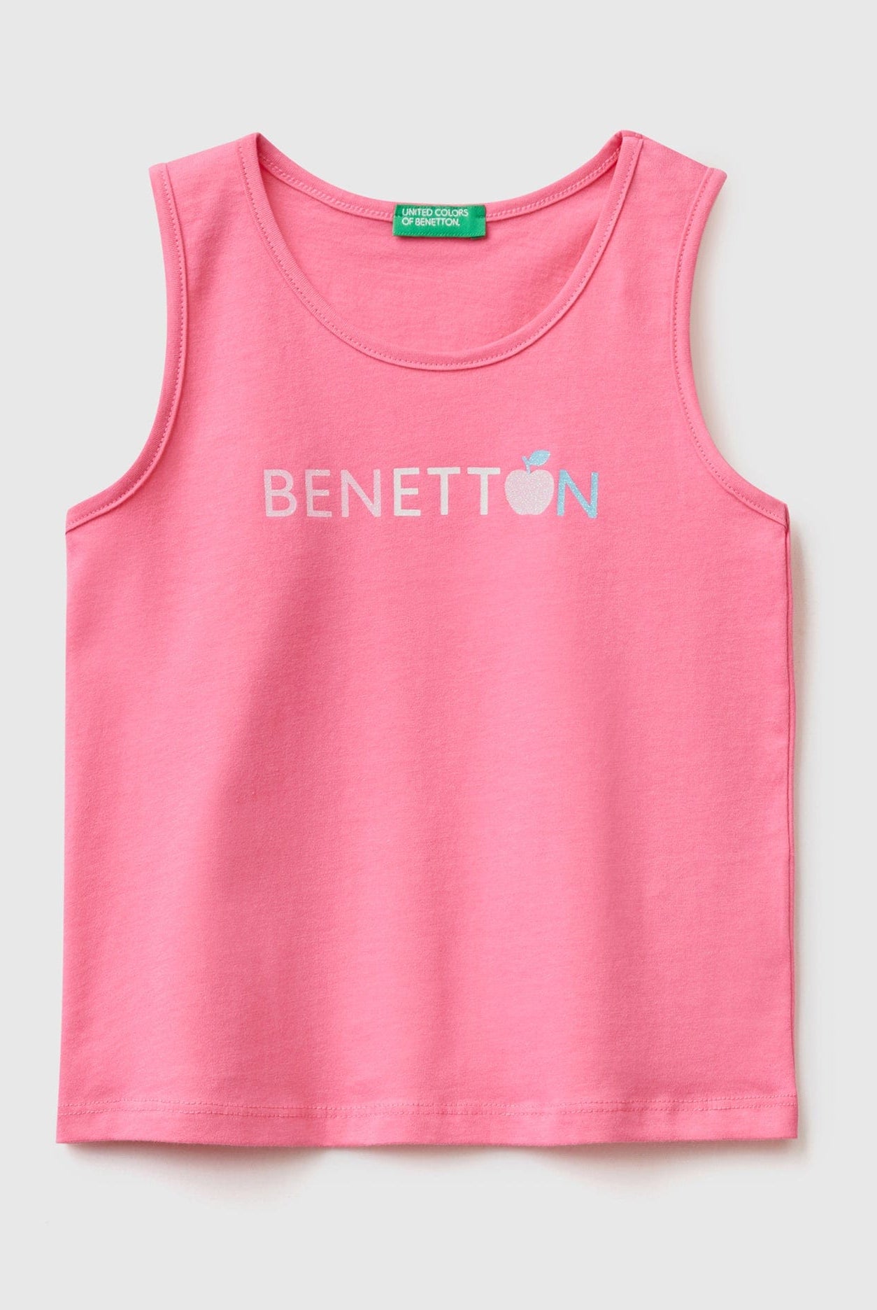 يونايتد كولورز اوف بينيتون قميص قطن عضوي بدون أكمام بناتي