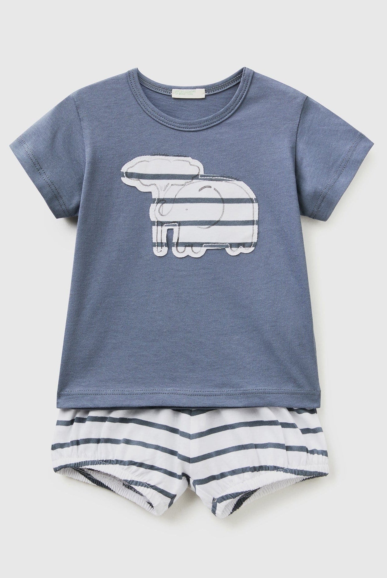 يونايتد كولورز اوف بينيتون تي شيرت وشورت من القطن الخالص رضع أطفال