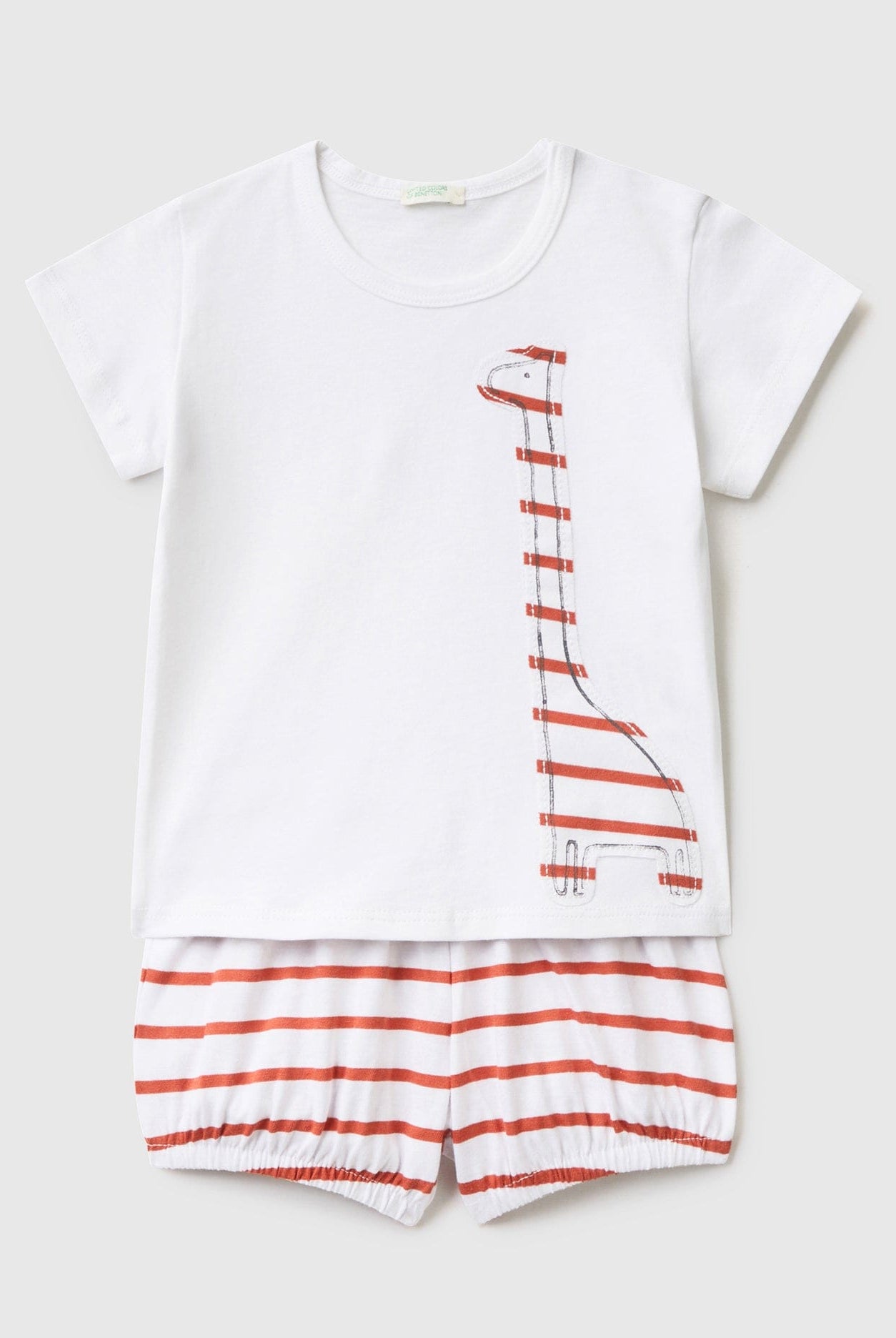 يونايتد كولورز اوف بينيتون تي شيرت وشورت من القطن الخالص رضع أطفال