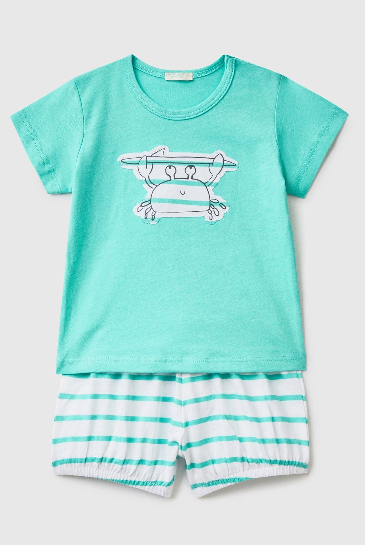 يونايتد كولورز اوف بينيتون تي شيرت وشورت من القطن الخالص رضع أطفال