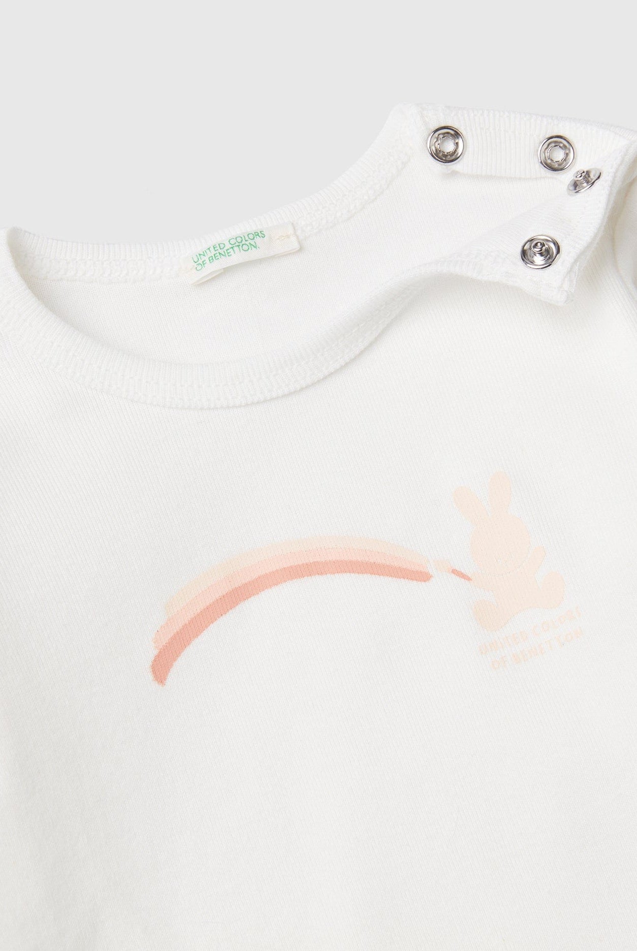يونايتد كولورز اوف بينيتون تيشيرت قطن عضوي 100% بأكمام طويلة رضع أطفالي
