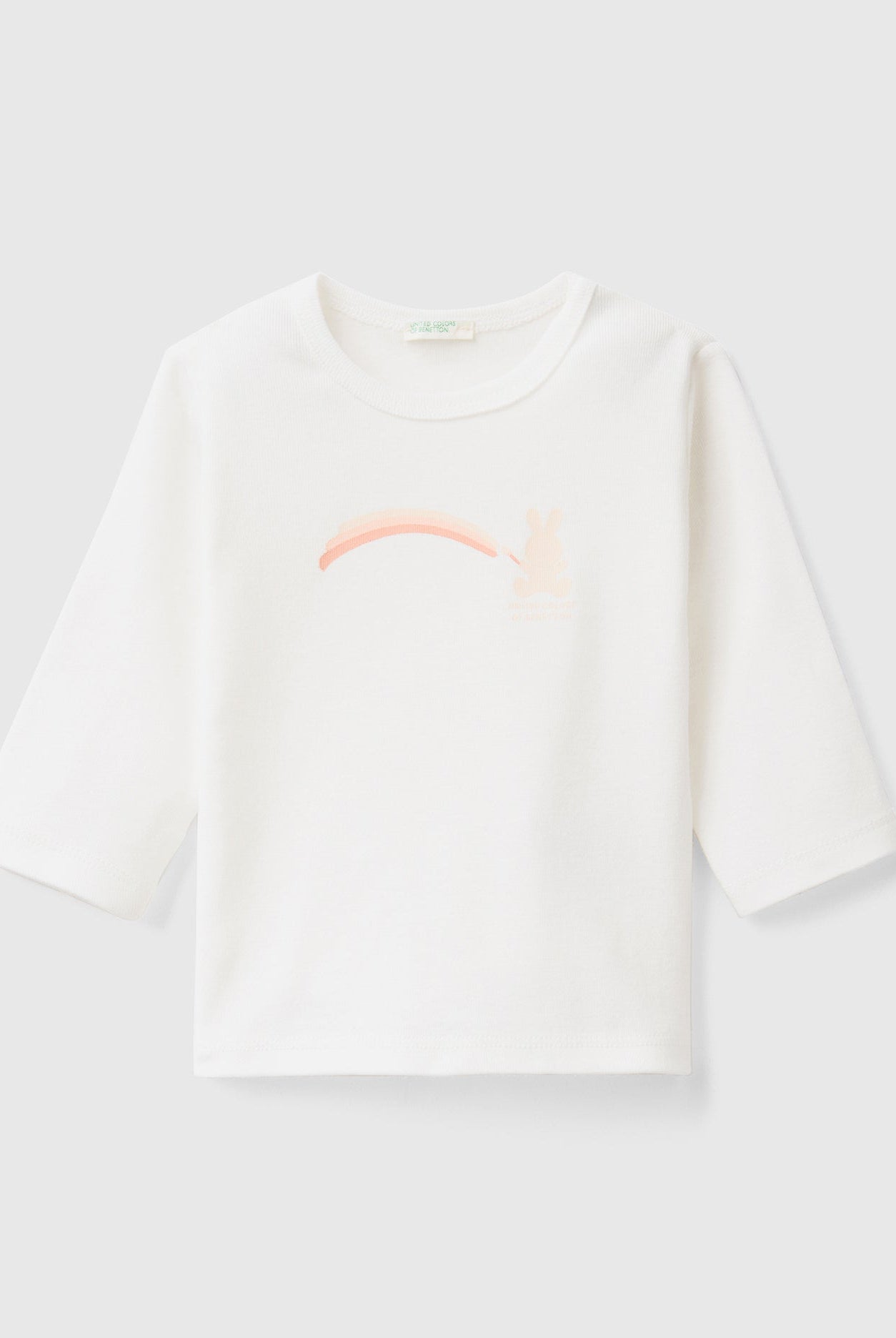 يونايتد كولورز اوف بينيتون تيشيرت قطن عضوي 100% بأكمام طويلة رضع أطفالي