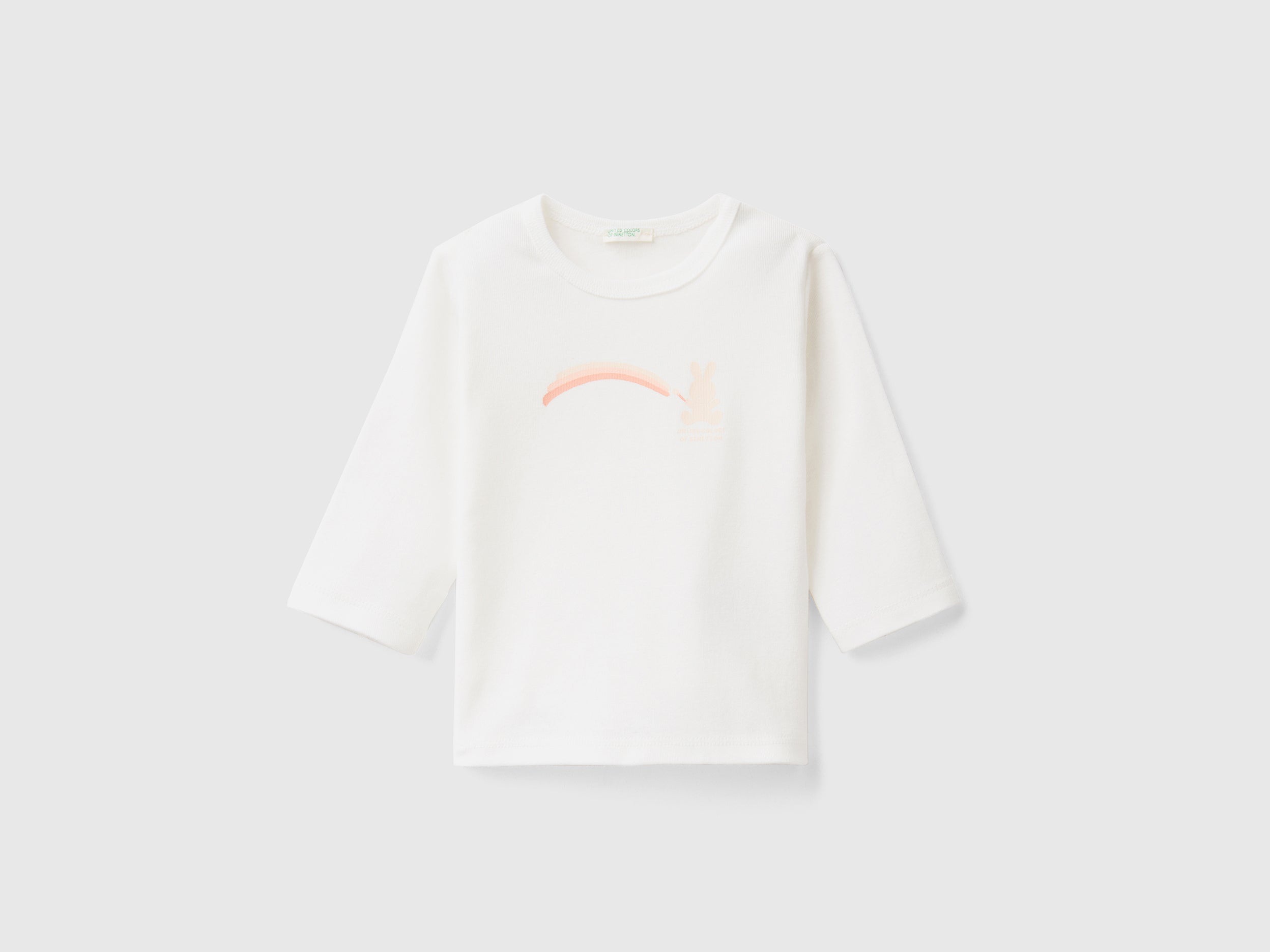 يونايتد كولورز اوف بينيتون تيشيرت قطن عضوي 100% بأكمام طويلة رضع أطفالي