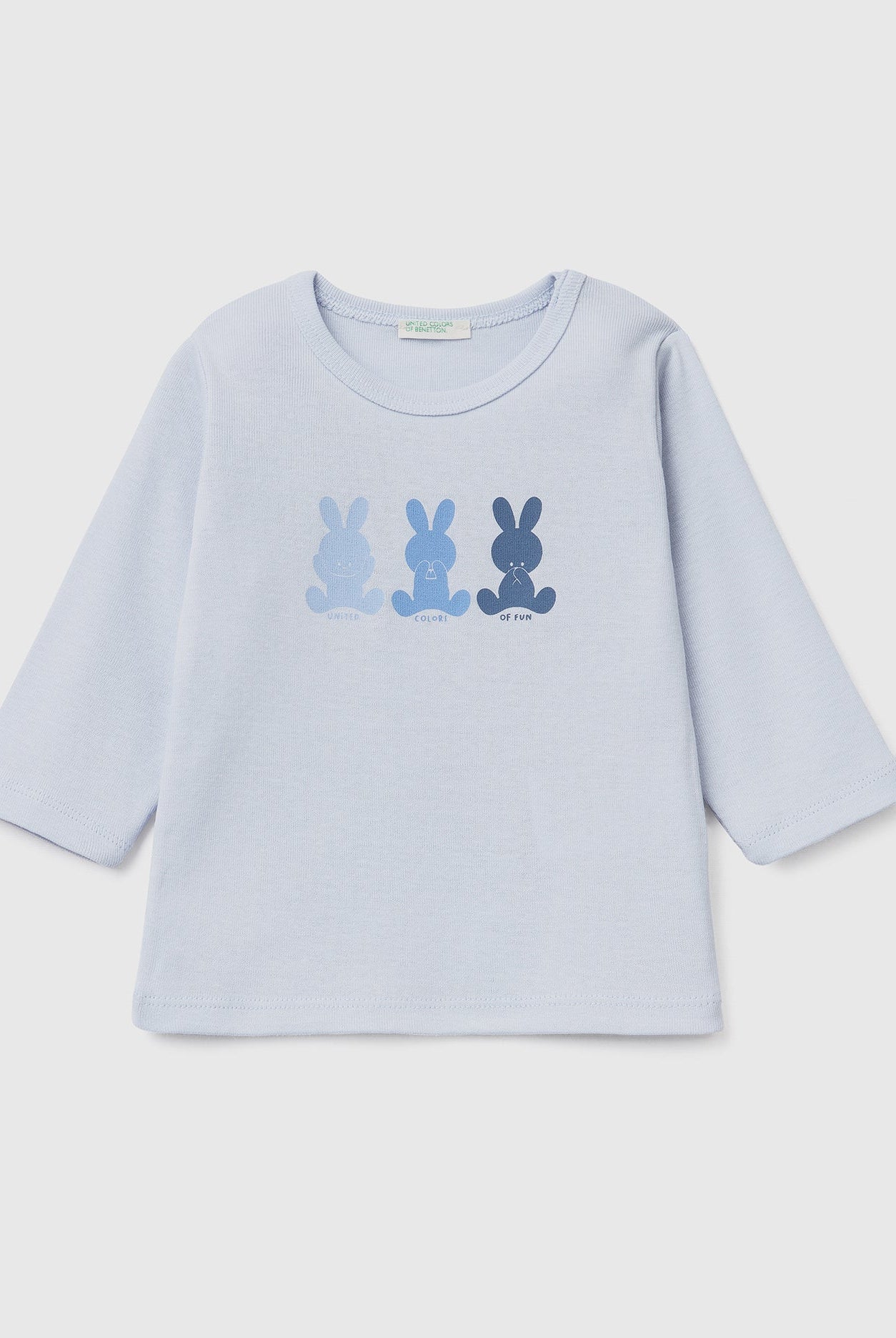 يونايتد كولورز اوف بينيتون تيشيرت قطن عضوي 100% بأكمام طويلة رضع أطفالي