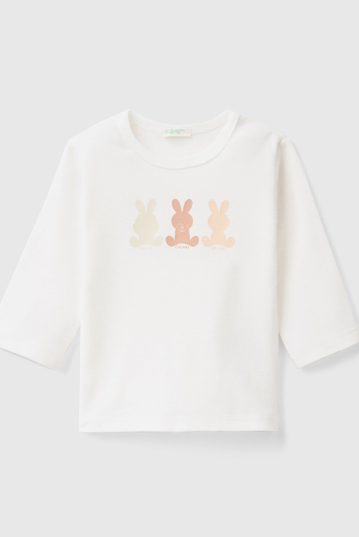 يونايتد كولورز اوف بينيتون تيشيرت قطن عضوي 100% بأكمام طويلة رضع أطفالي