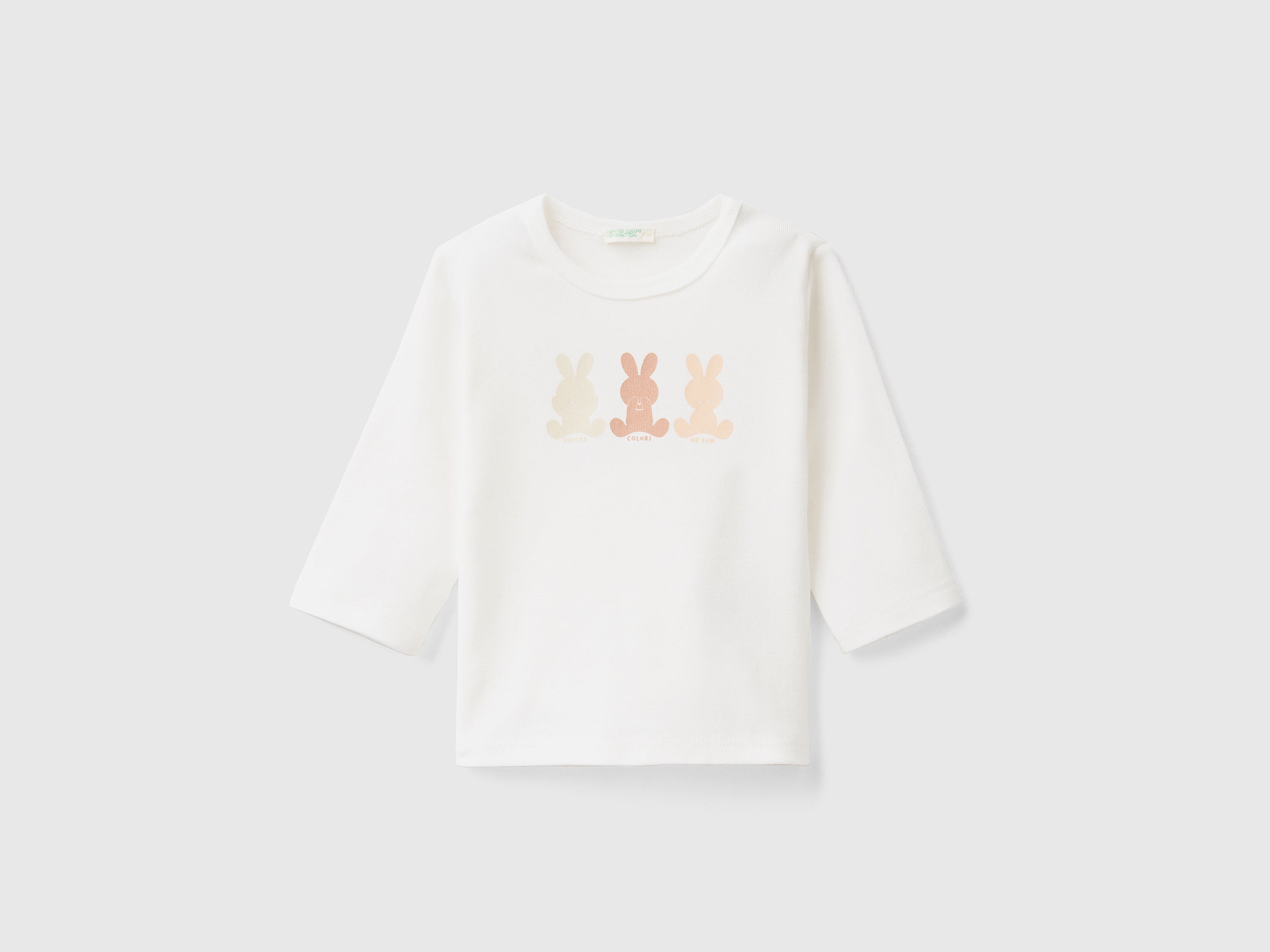 يونايتد كولورز اوف بينيتون تيشيرت قطن عضوي 100% بأكمام طويلة رضع أطفالي