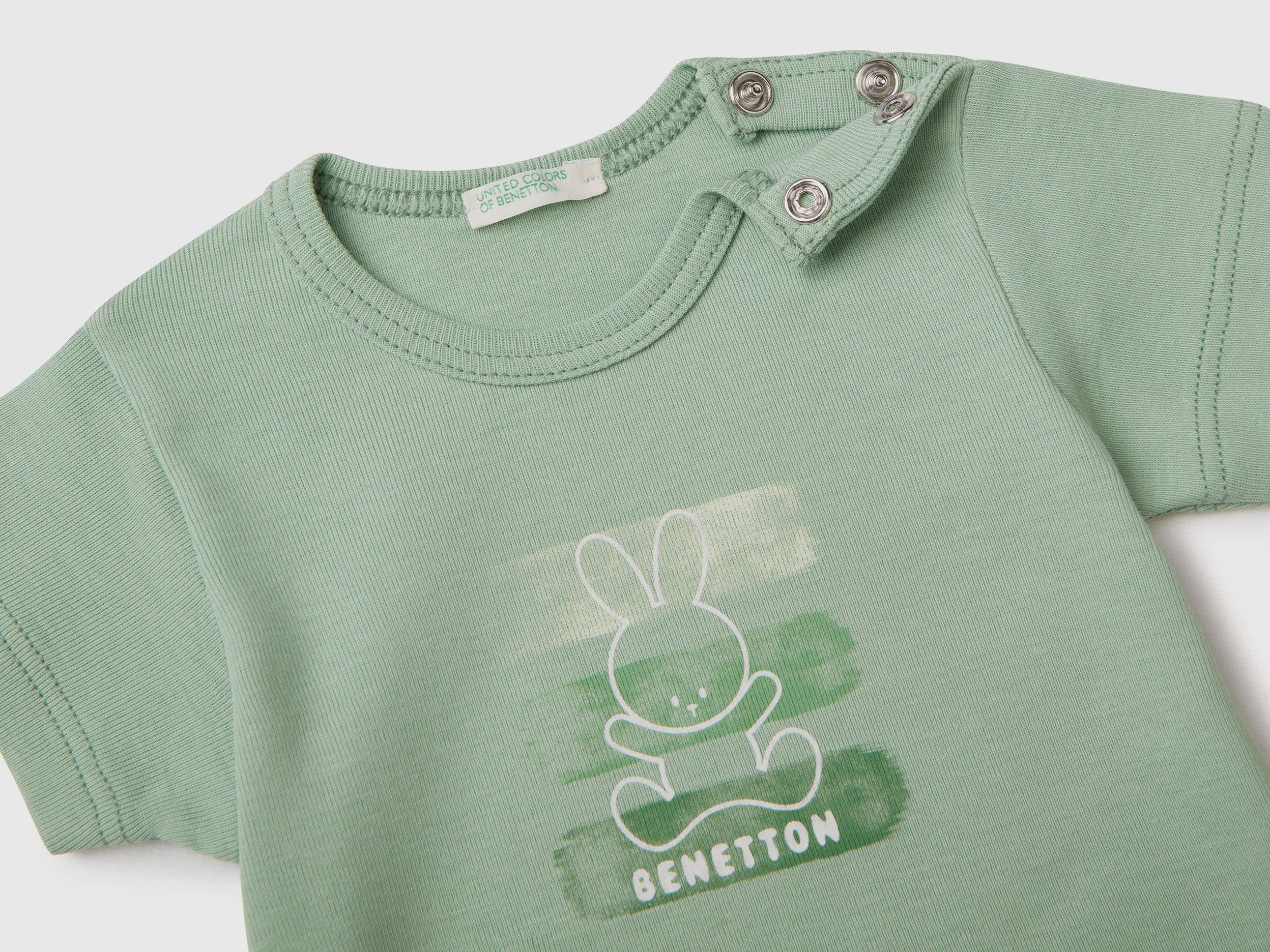 يونايتد كولورز اوف بينيتون تي شيرت من القطن العضوي 100% رضع أطفالي