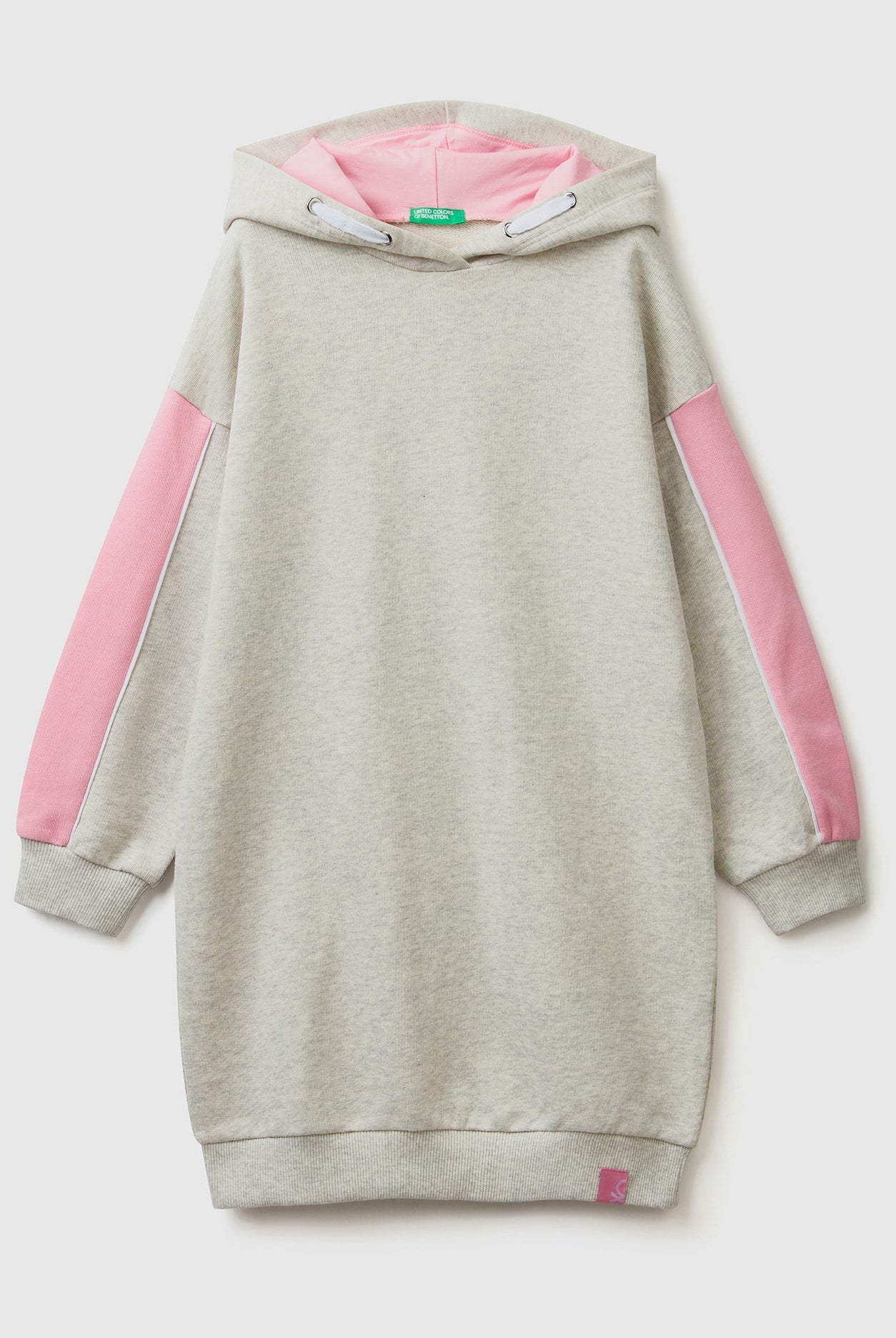 يونايتد كولورز اوف بينيتون فستان اطفالي سويت شيرت ميدي مع غطاء للرأس