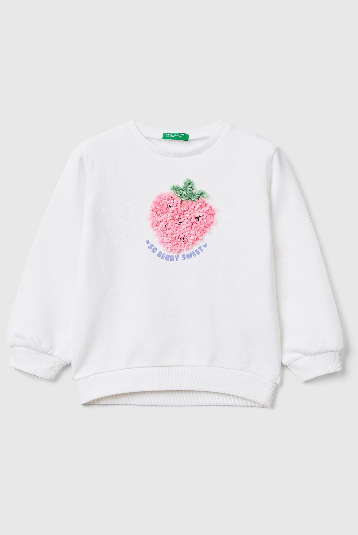 يونايتد كولورز اوف بينيتون سويت شيرت بتطريز على شكل بتلات كم طويل بناتي