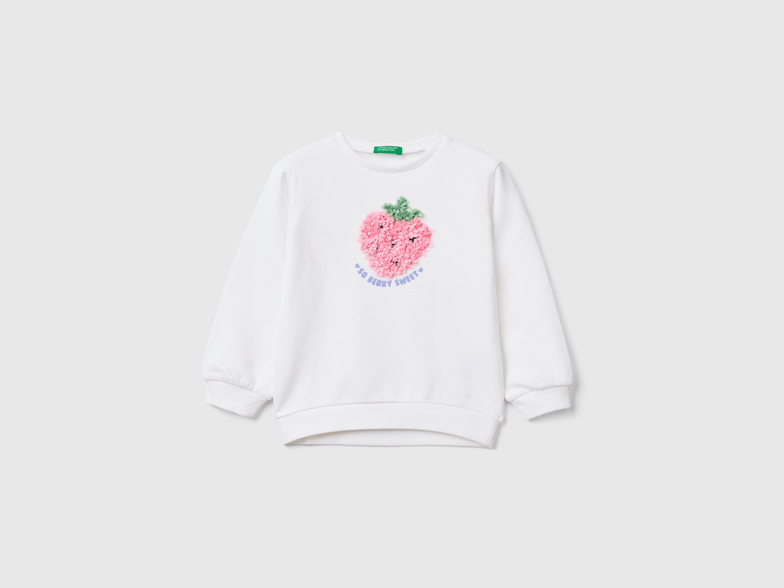 يونايتد كولورز اوف بينيتون سويت شيرت بتطريز على شكل بتلات كم طويل بناتي