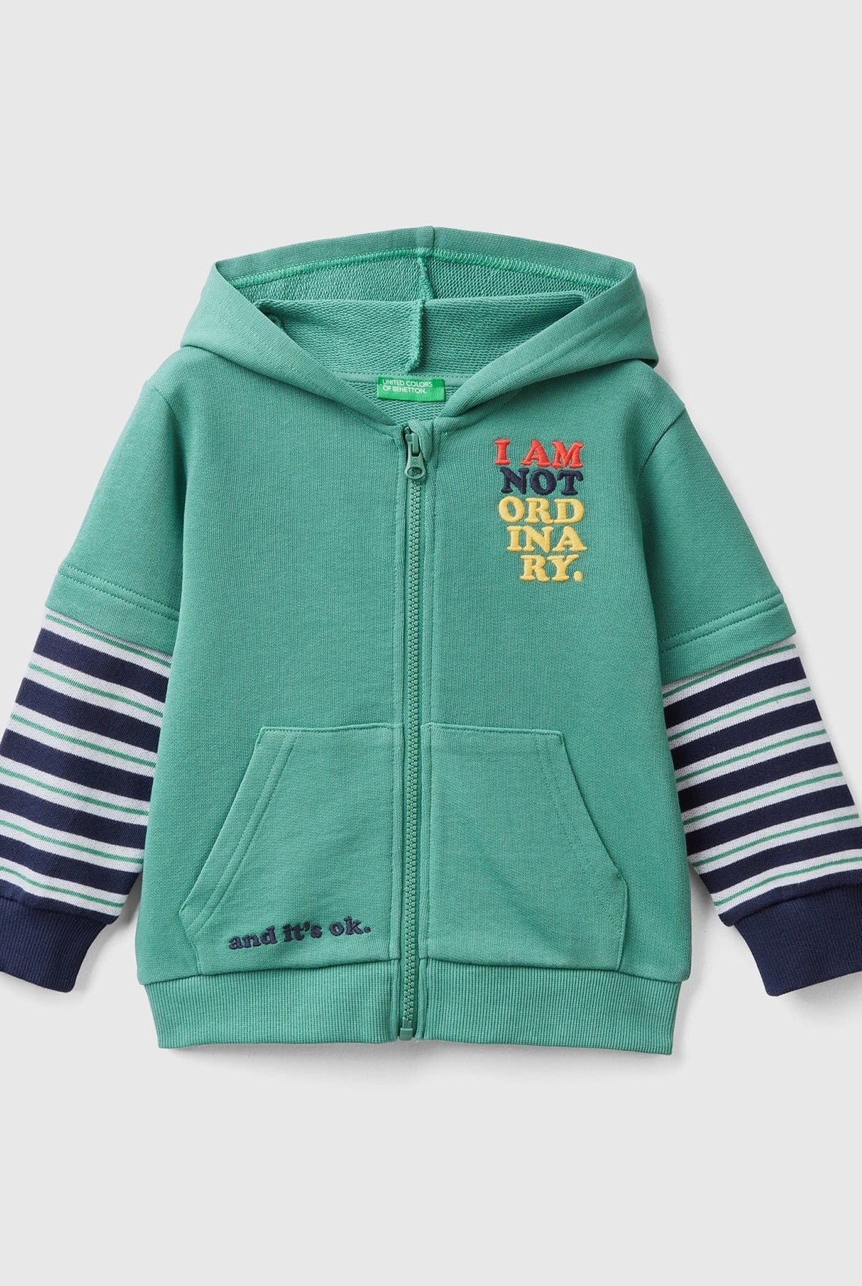يونايتد كولورز اوف بينيتون هودي بأكمام مزدوجة للأولاد أطفالي
