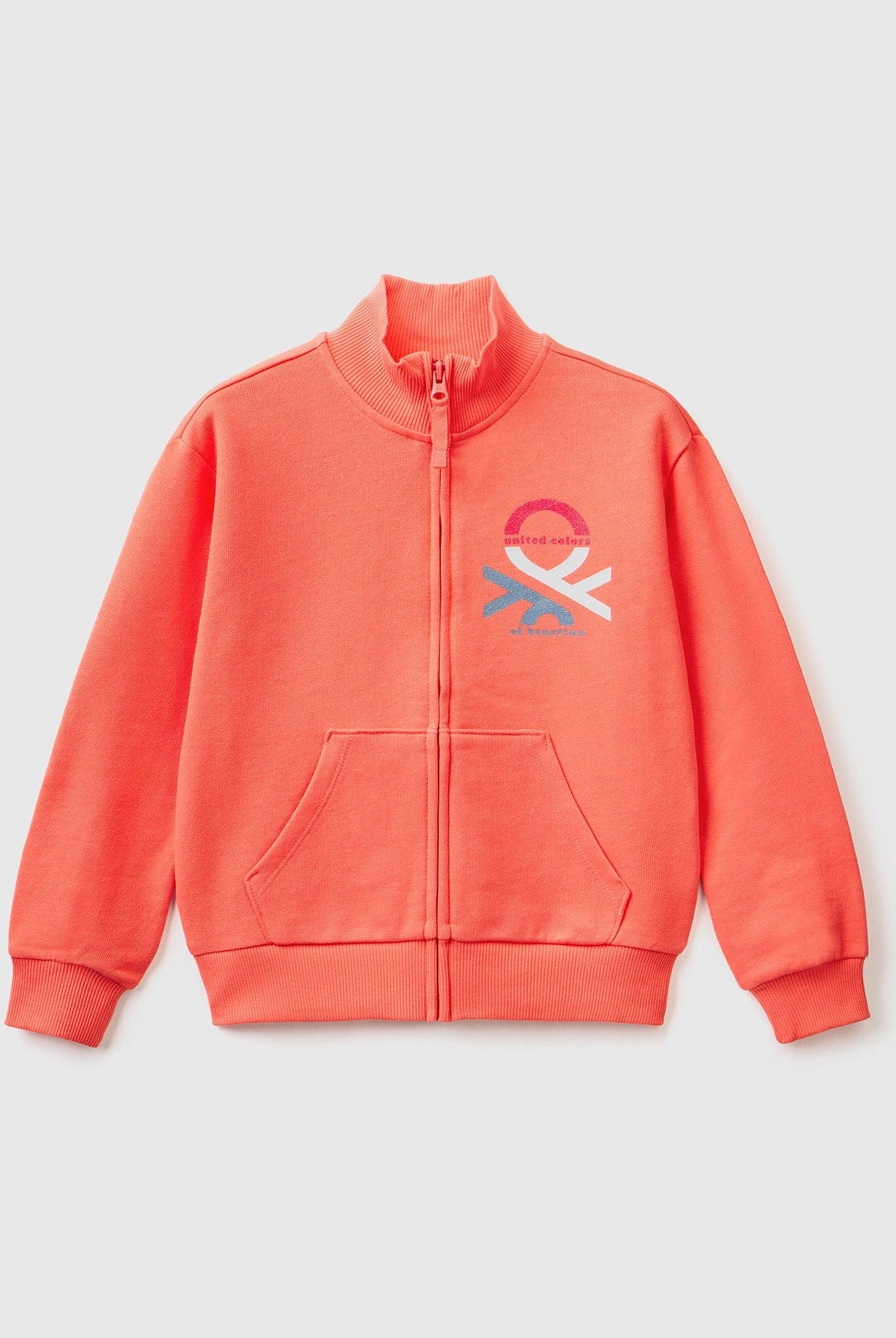 يونايتد كولورز اوف بينيتون سترة بسحاب وياقة أطفالي