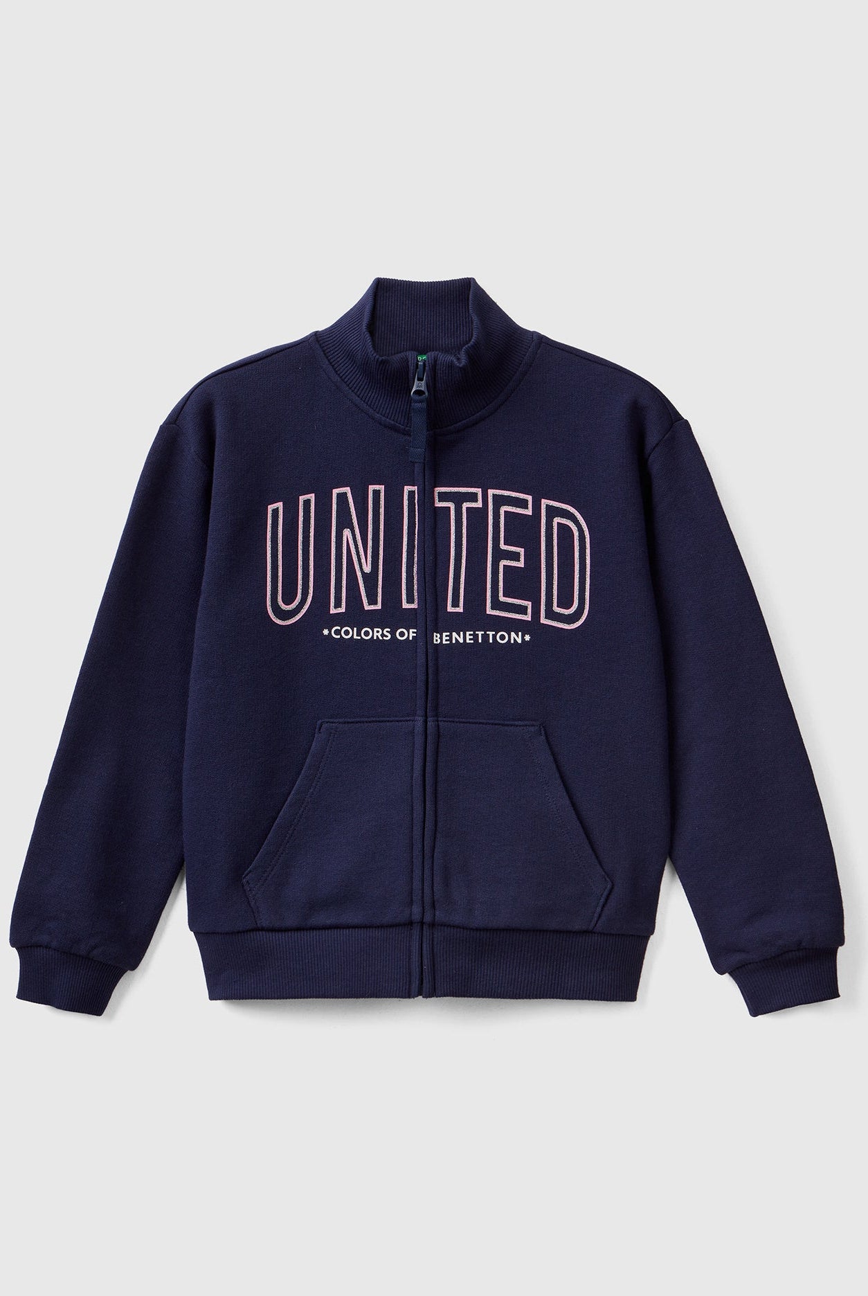 يونايتد كولورز اوف بينيتون سترة بسحاب وياقة أطفالي