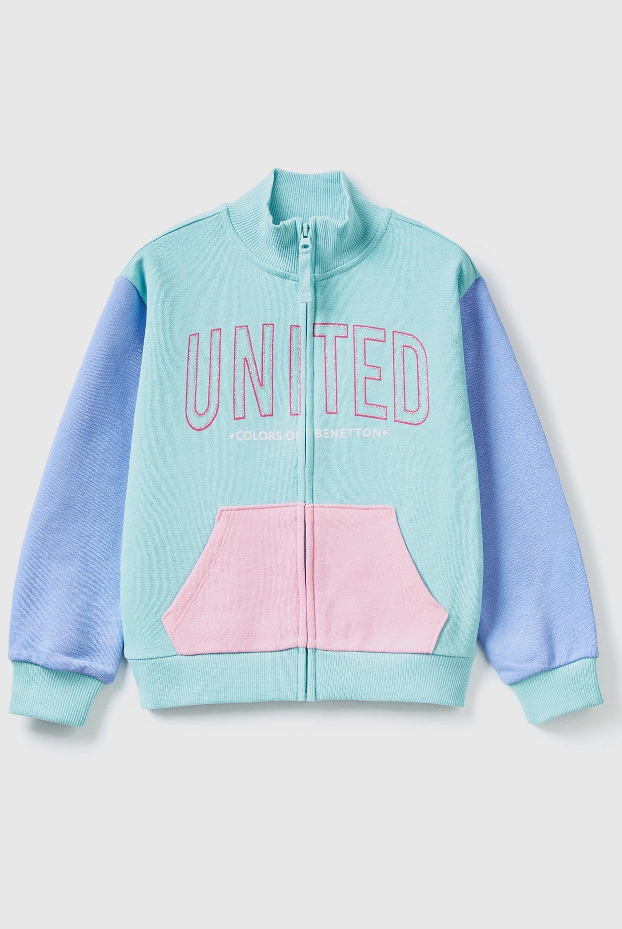يونايتد كولورز اوف بينيتون سترة بسحاب وياقة أطفالي