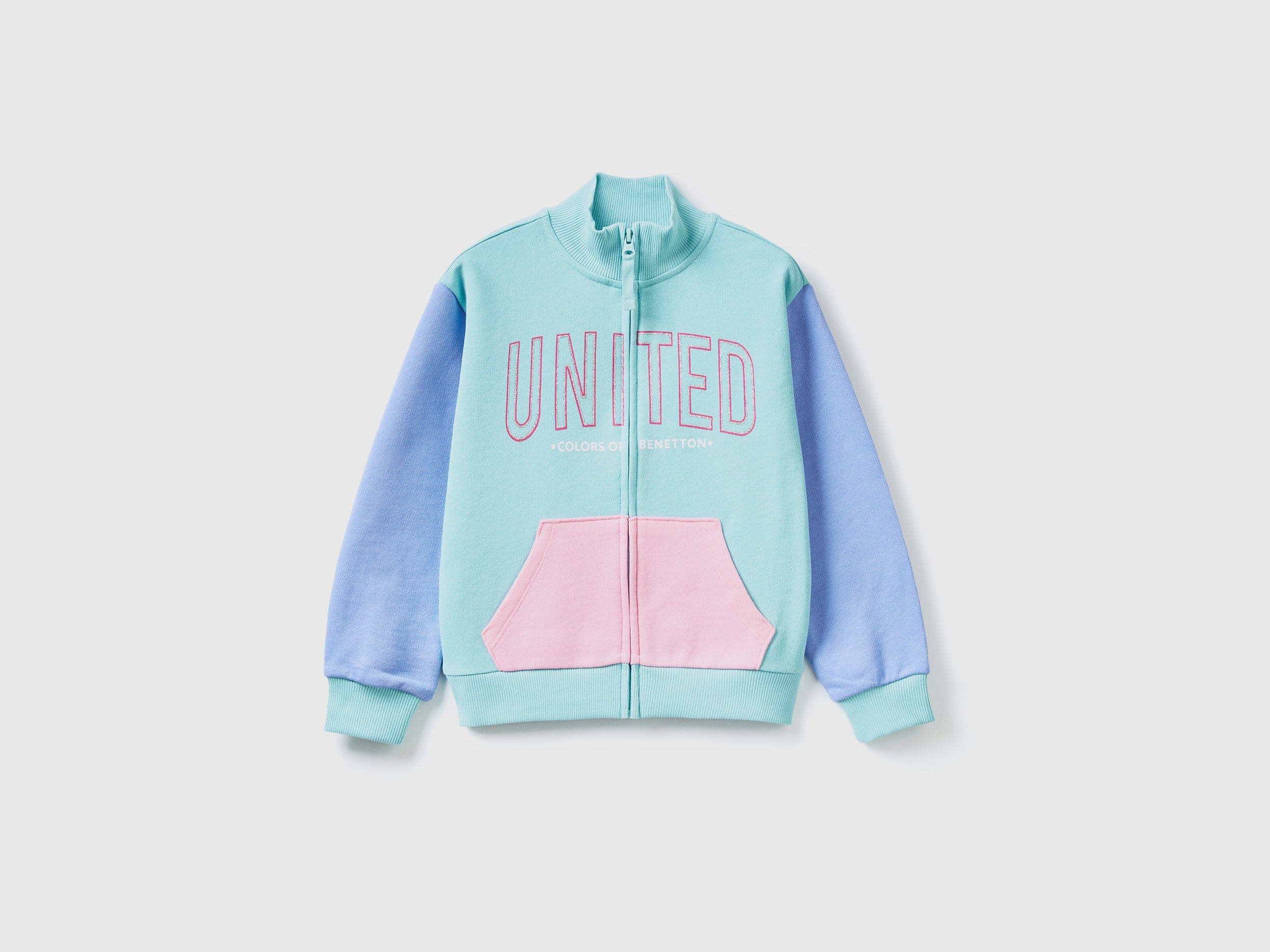 يونايتد كولورز اوف بينيتون سترة بسحاب وياقة أطفالي