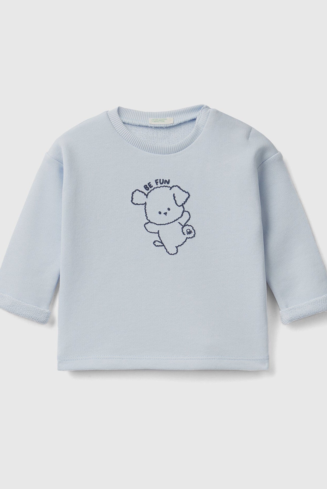 يونايتد كولورز اوف بينيتون سويت شيرت ناعم من القطن العضوي مع طباعة رضع أطفالي