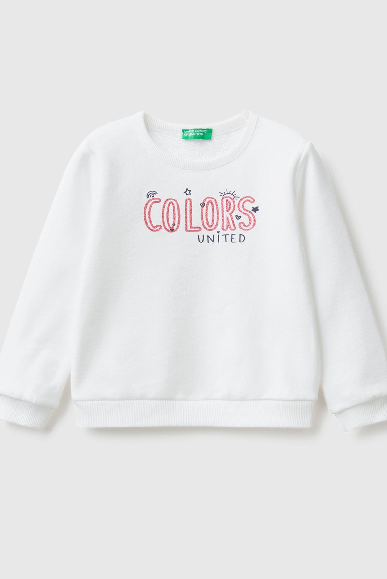 يونايتد كولورز اوف بينيتون سويت شيرت قطن بطباعة لامعة بناتي