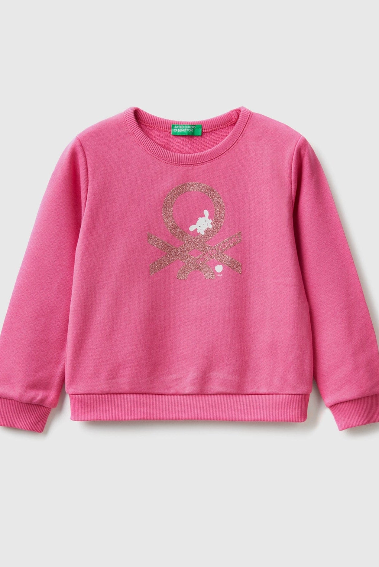 يونايتد كولورز اوف بينيتون سويت شيرت قطن بطباعة لامعة بناتي