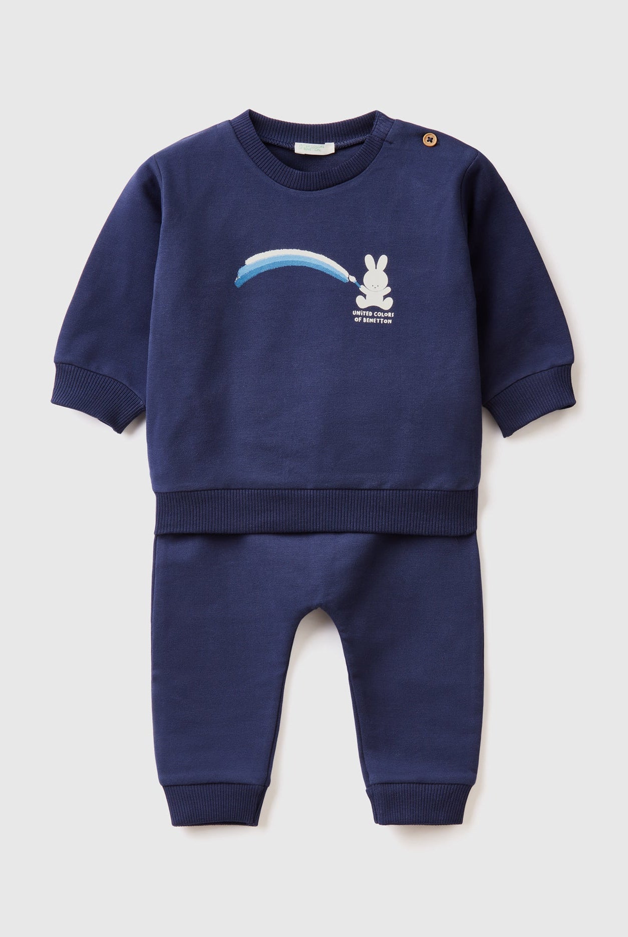 يونايتد كولورز اوف بينيتون طقم رضع خفيف ذات شعار