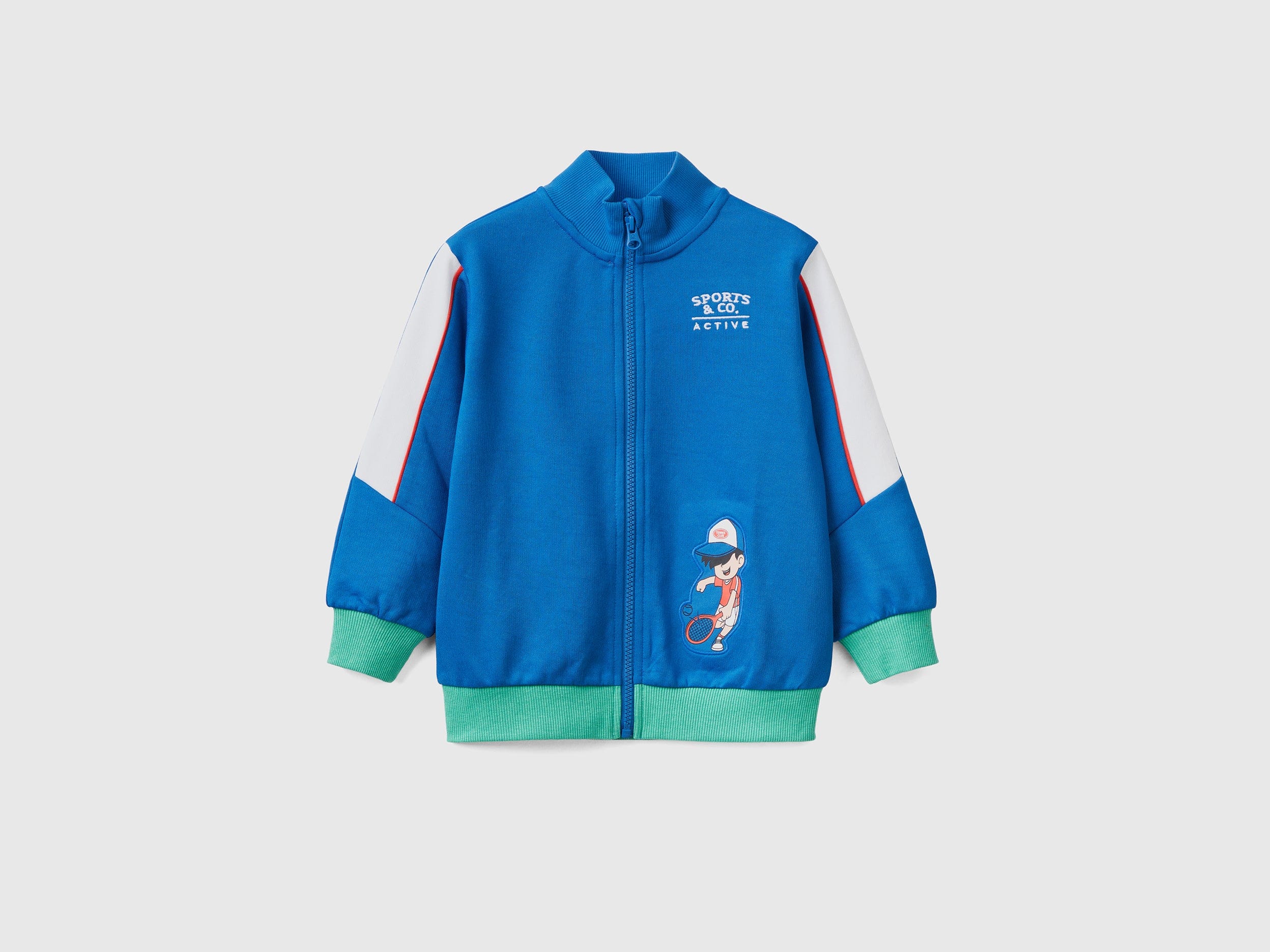 يونايتد كولورز اوف بينيتون سويت شيرت مع سحاب كم طويل أطفالي