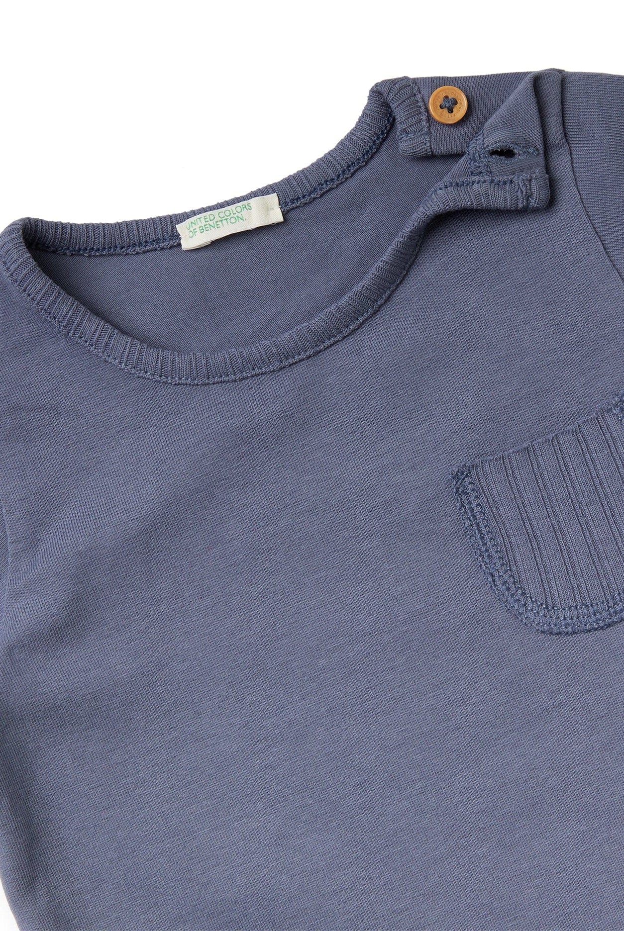 يونايتد كولورز اوف بينيتون بذلة رضع قطن مطاطي مع جيب