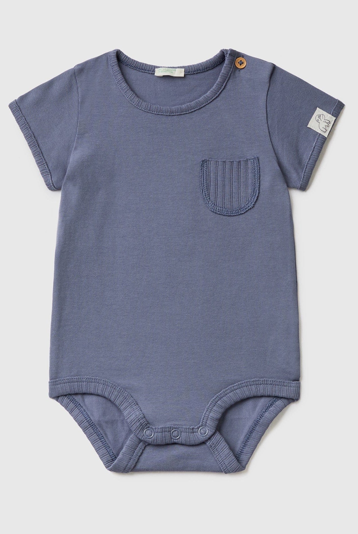 يونايتد كولورز اوف بينيتون بذلة رضع قطن مطاطي مع جيب