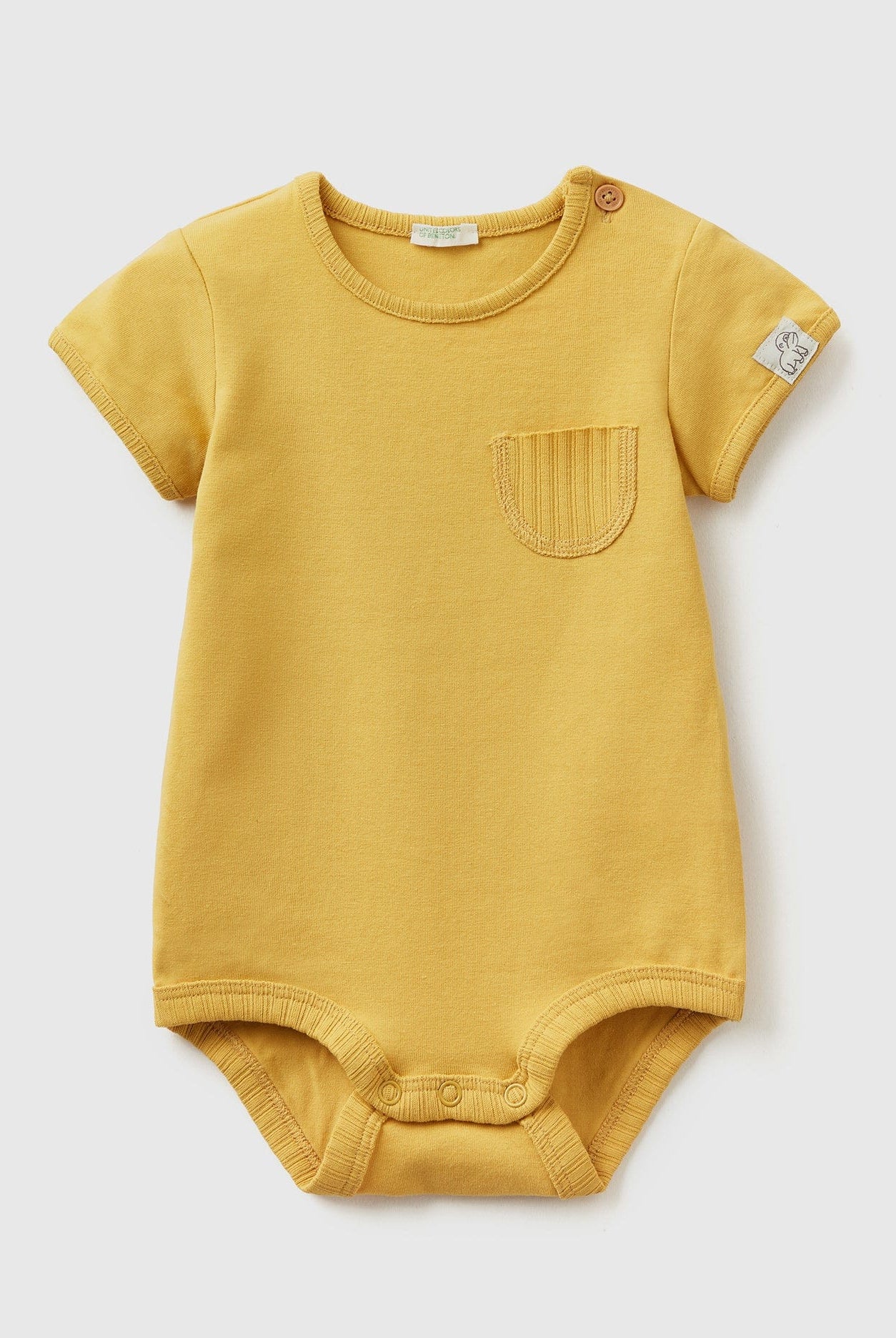 يونايتد كولورز اوف بينيتون بذلة رضع قطن مطاطي مع جيب