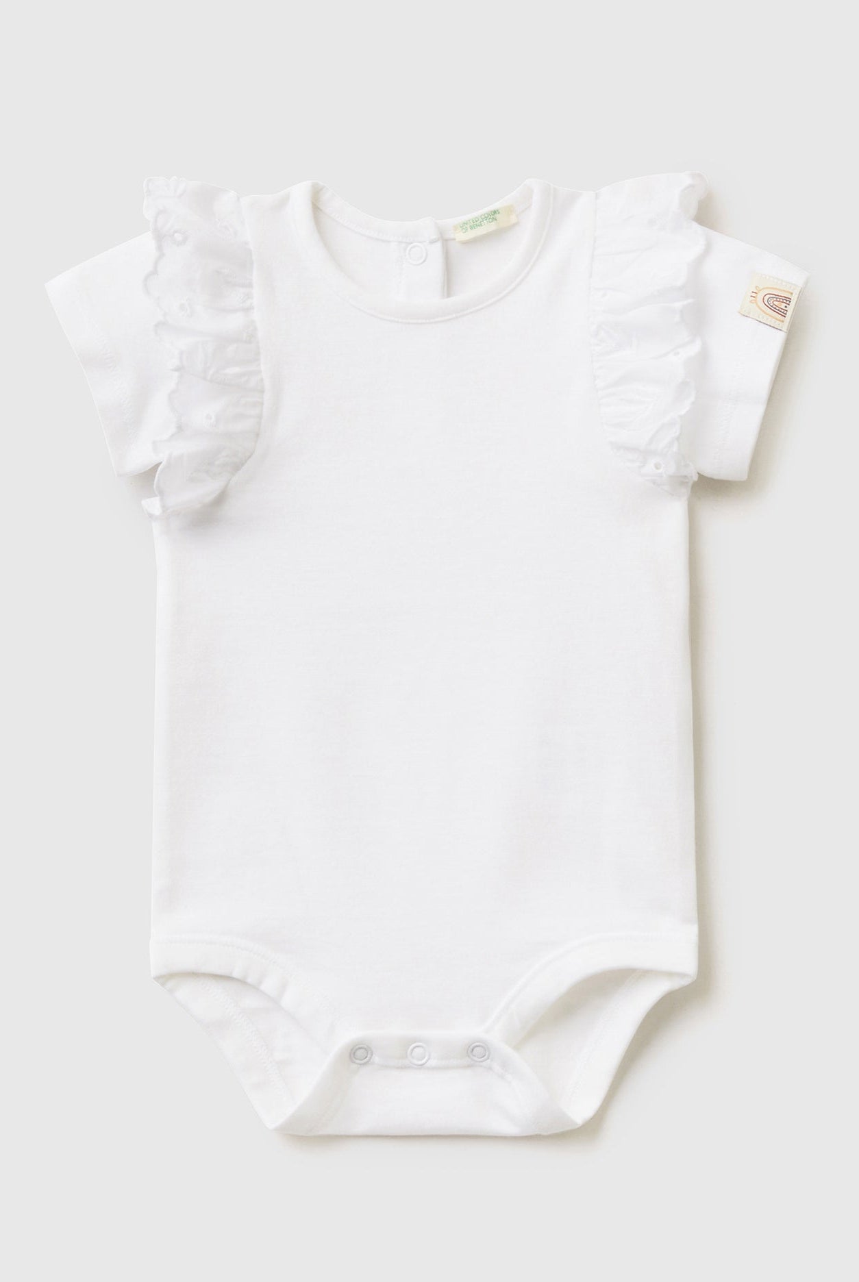 يونايتد كولورز اوف بينيتون بذلة رضع بفتحة بتطريز برودري أنجليز