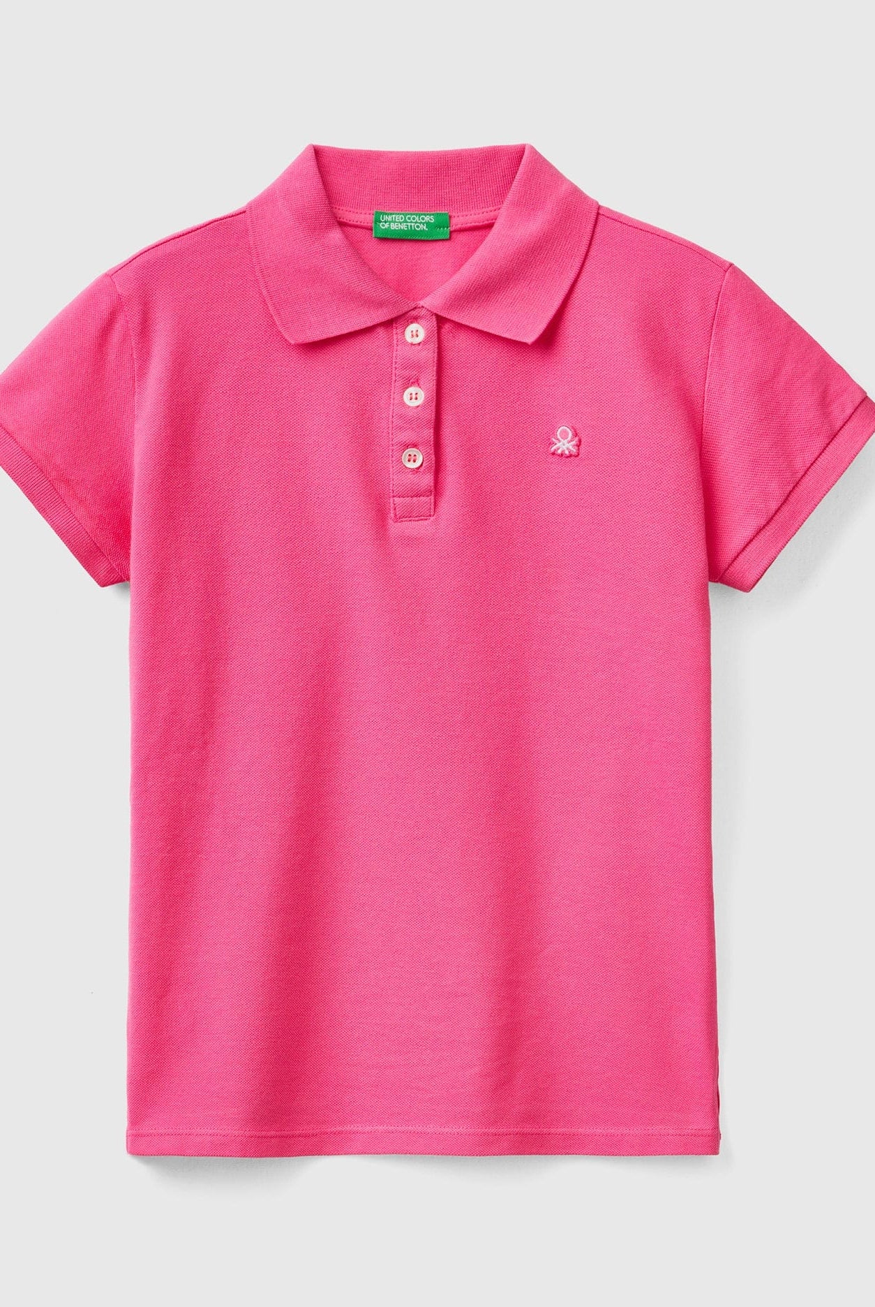 يونايتد كولورز اوف بينيتون قميص بولو بناتي بأكمام قصيرة من القطن العضوي