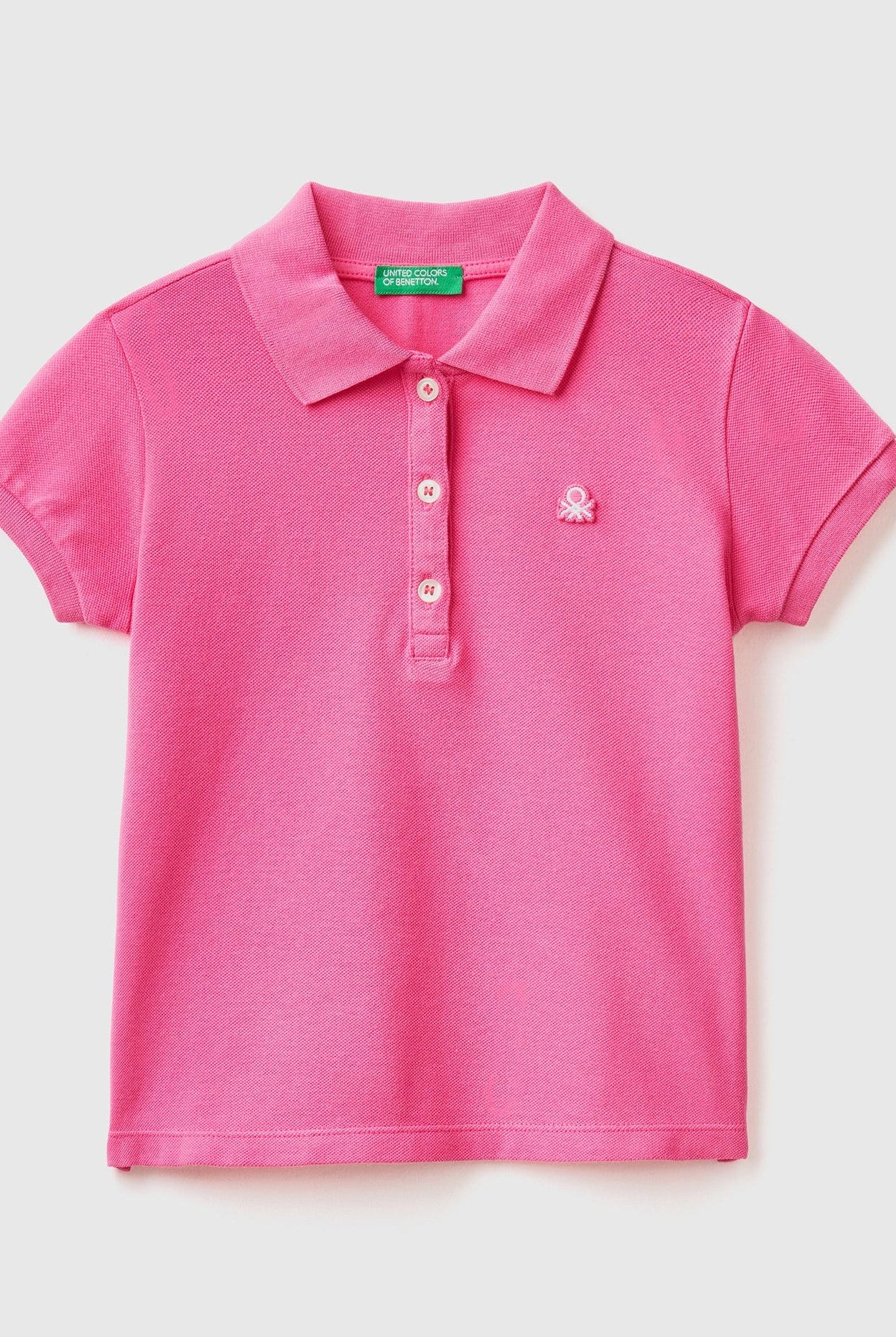 يونايتد كولورز اوف بينيتون تي شيرت بولو بناتي بقصة عادية من القطن العضوي