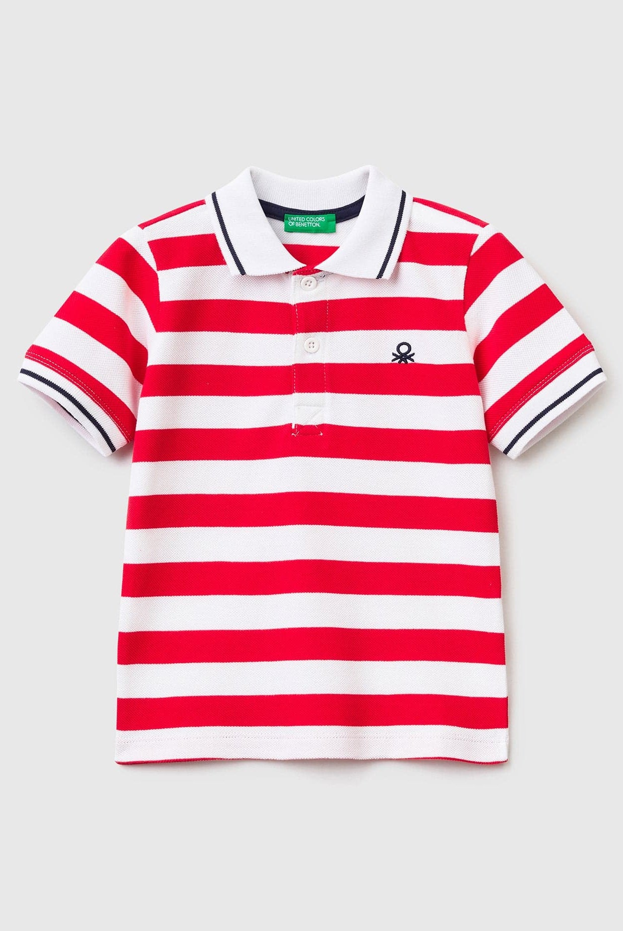 يونايتد كولورز اوف بينيتون قميص بولو بأكمام قصيرة وخطوط ولادي