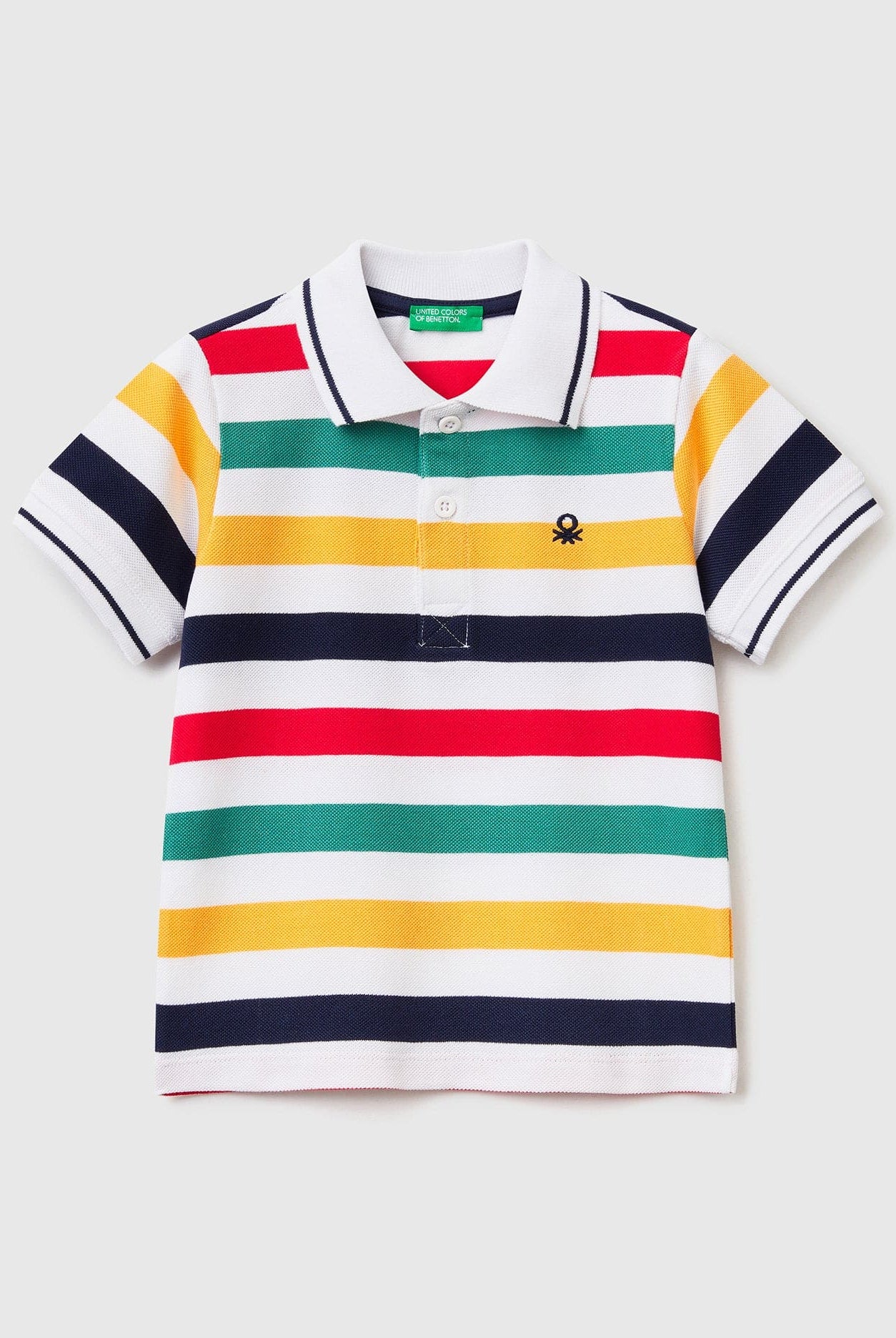 يونايتد كولورز اوف بينيتون قميص بولو بأكمام قصيرة وخطوط ولادي