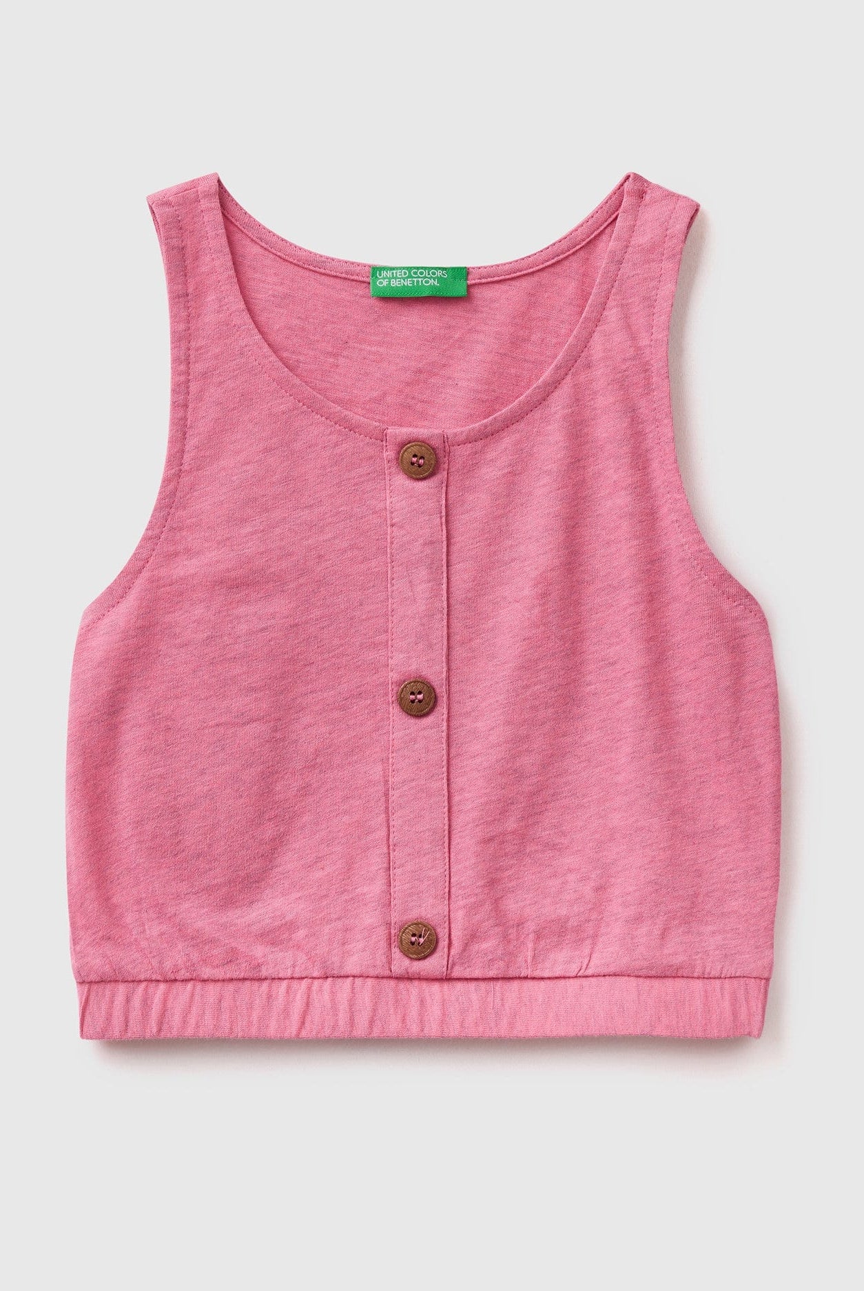 يونايتد كولورز اوف بينيتون تانك توب بدون أكمام مع أزرار بناتي